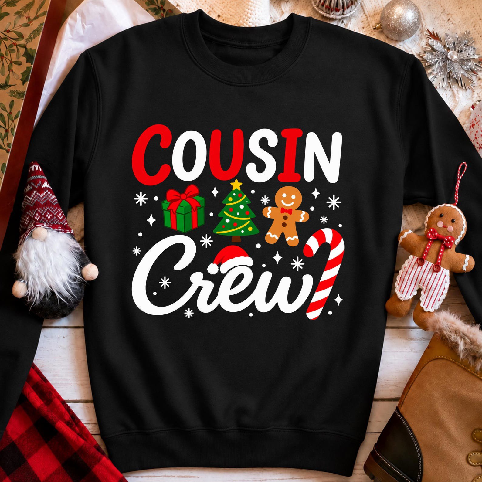 Cousin Crew Christmas Shirt, Matching Kids Pajama Outfit, Family Holiday Toddler Clothes 1