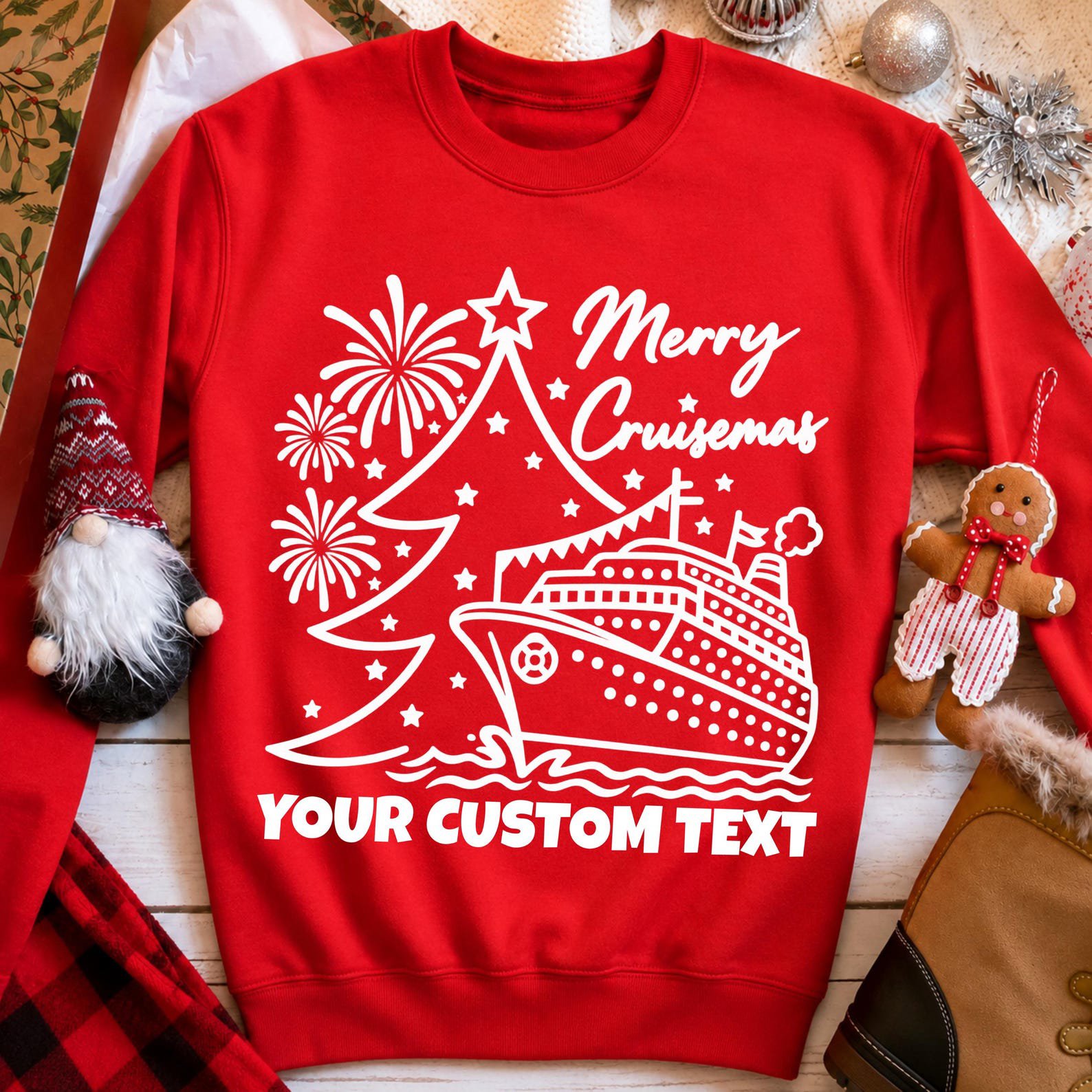 Custom Merry Cruisemas Sweatshirt, Personalized Christmas Cruise Vacation Matching Family Trip Group Outfit 1