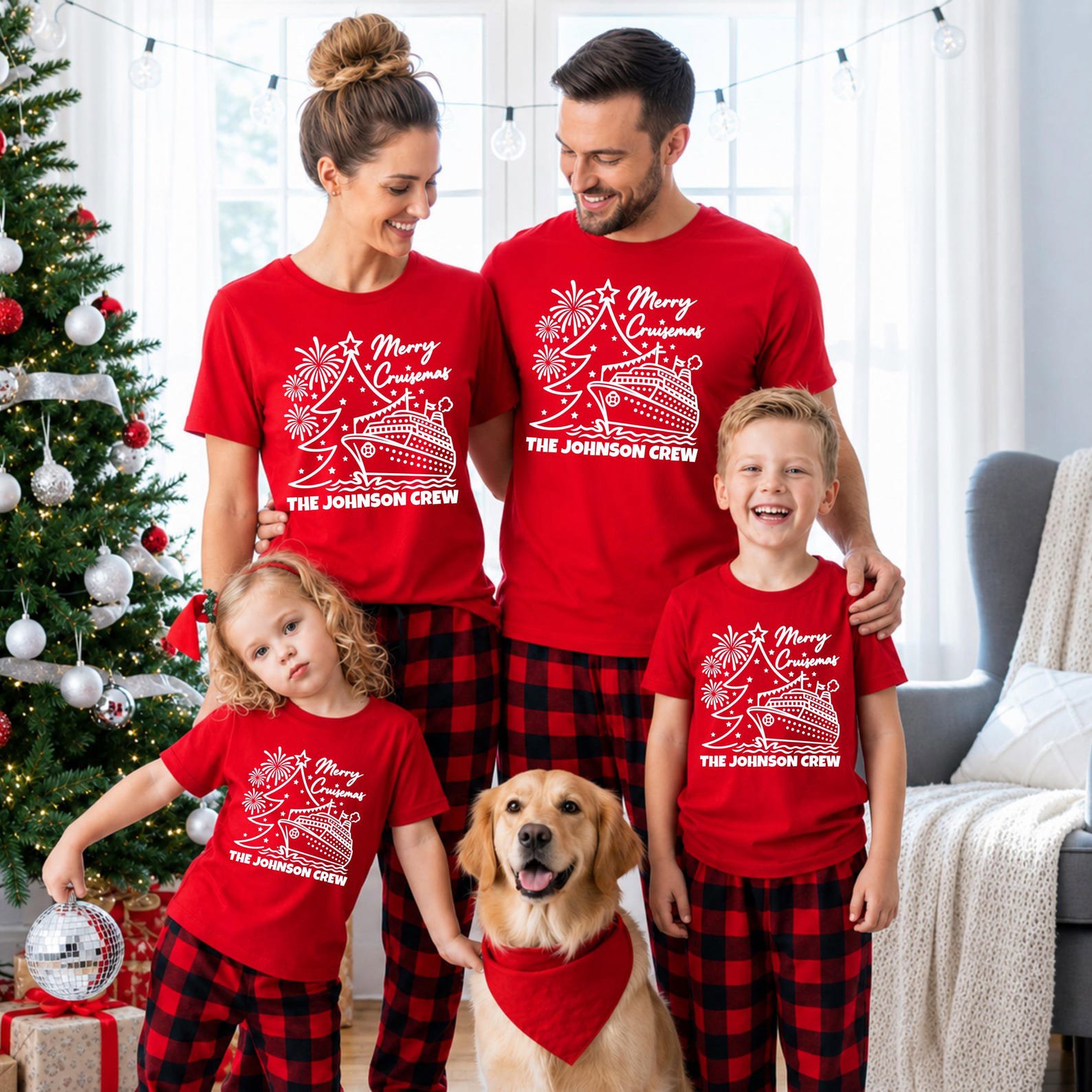 Custom Merry Cruisemas Sweatshirt, Personalized Christmas Cruise Vacation Matching Family Trip Group Outfit 2