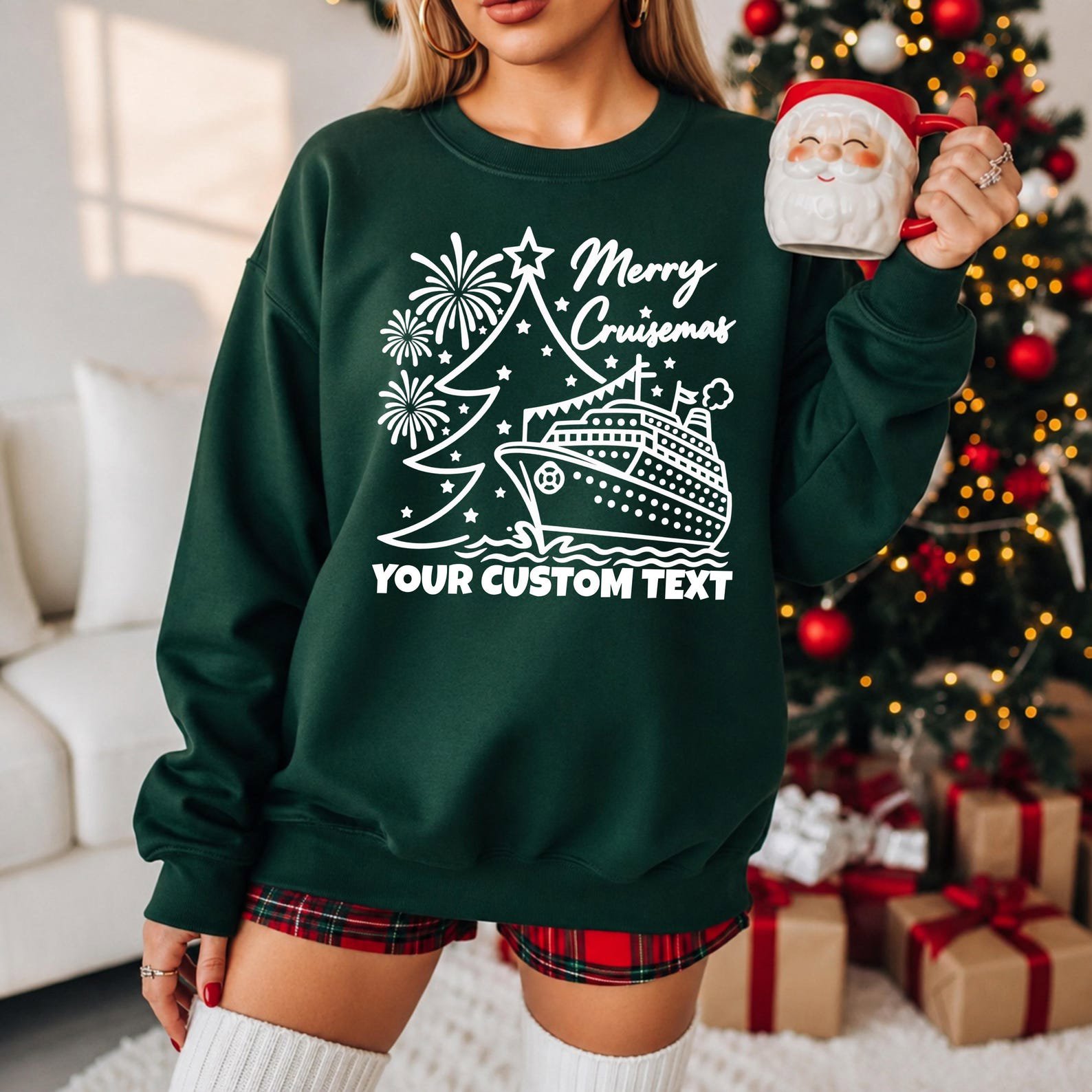 Custom Merry Cruisemas Sweatshirt, Personalized Christmas Cruise Vacation Matching Family Trip Group Outfit 5