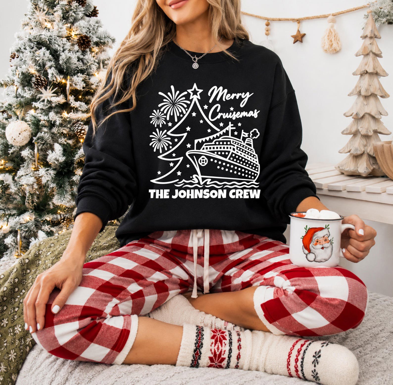 Custom Merry Cruisemas Sweatshirt, Personalized Christmas Cruise Vacation Matching Family Trip Group Outfit 7
