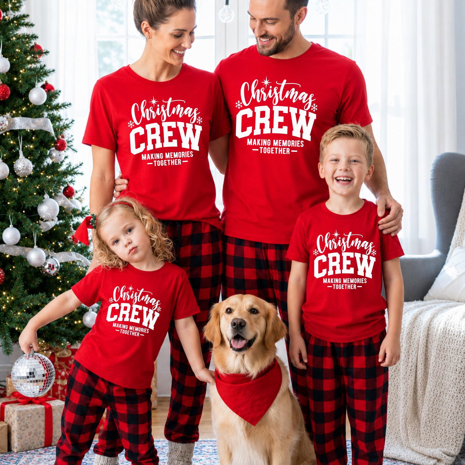 Christmas Crew Sweatshirt, Matching Family Vacation Top, Xmas Pajama Outfit, Winter Group Holiday Apparel 2