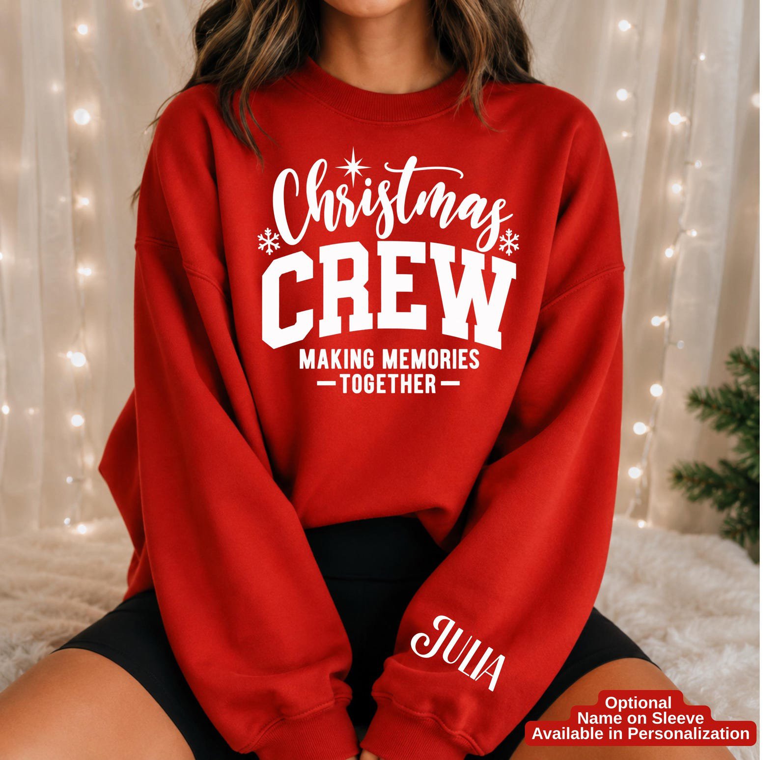 Christmas Crew Sweatshirt, Matching Family Vacation Top, Xmas Pajama Outfit, Winter Group Holiday Apparel 8