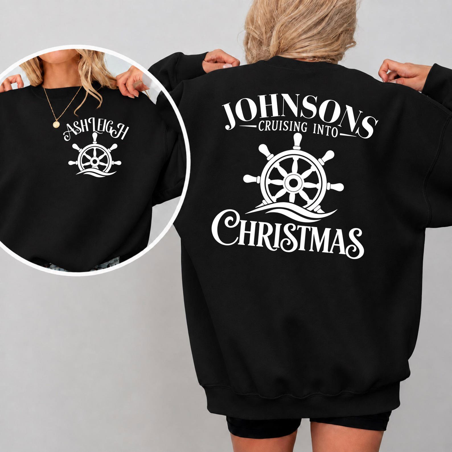 Custom Christmas Cruise Sweatshirt, Personalized Nautical Family Trip Matching Group Vacation Apparel 6