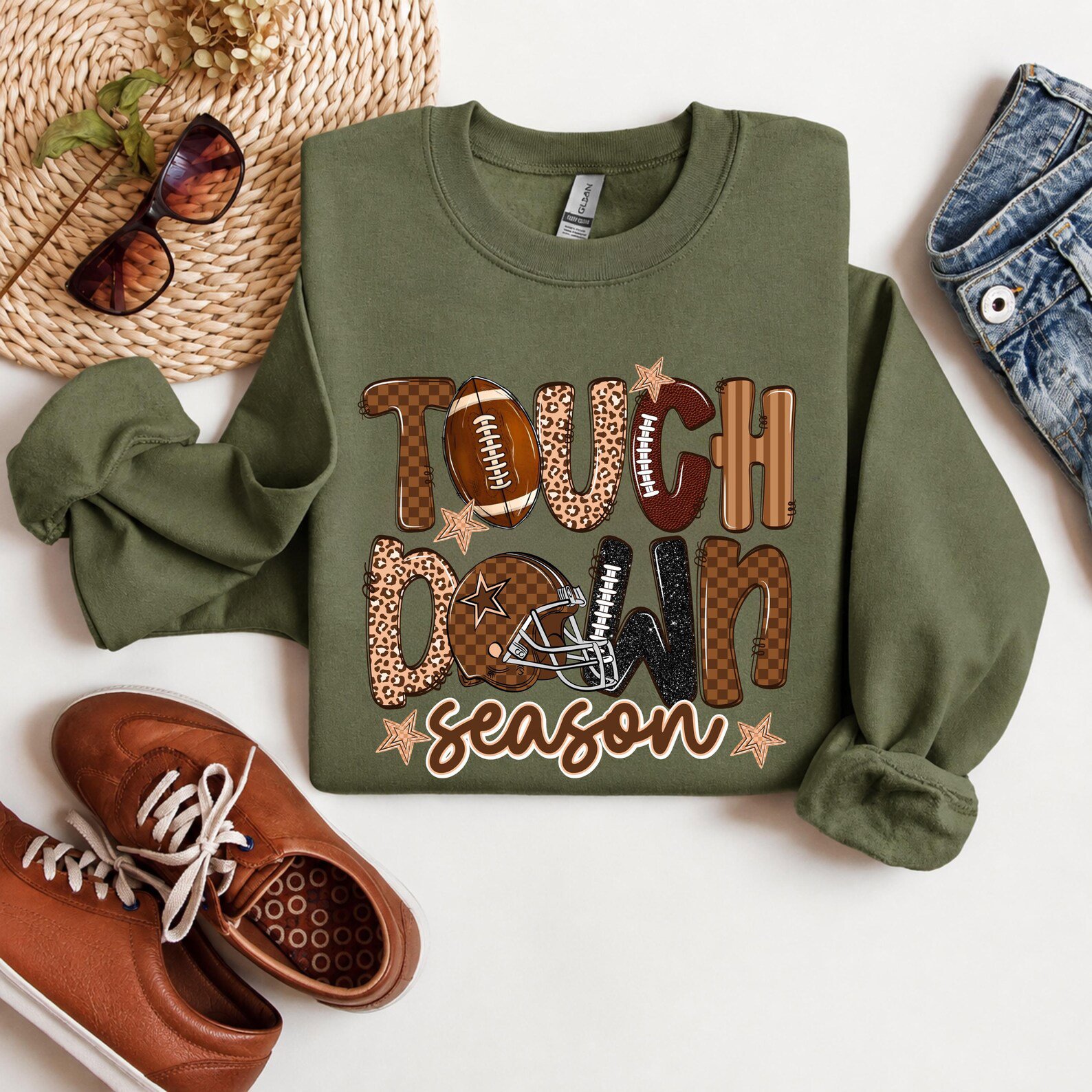 Touchdown Season Sweatshirt, Football Mom Game Day Outfit, Fall Tailgate Apparel 3