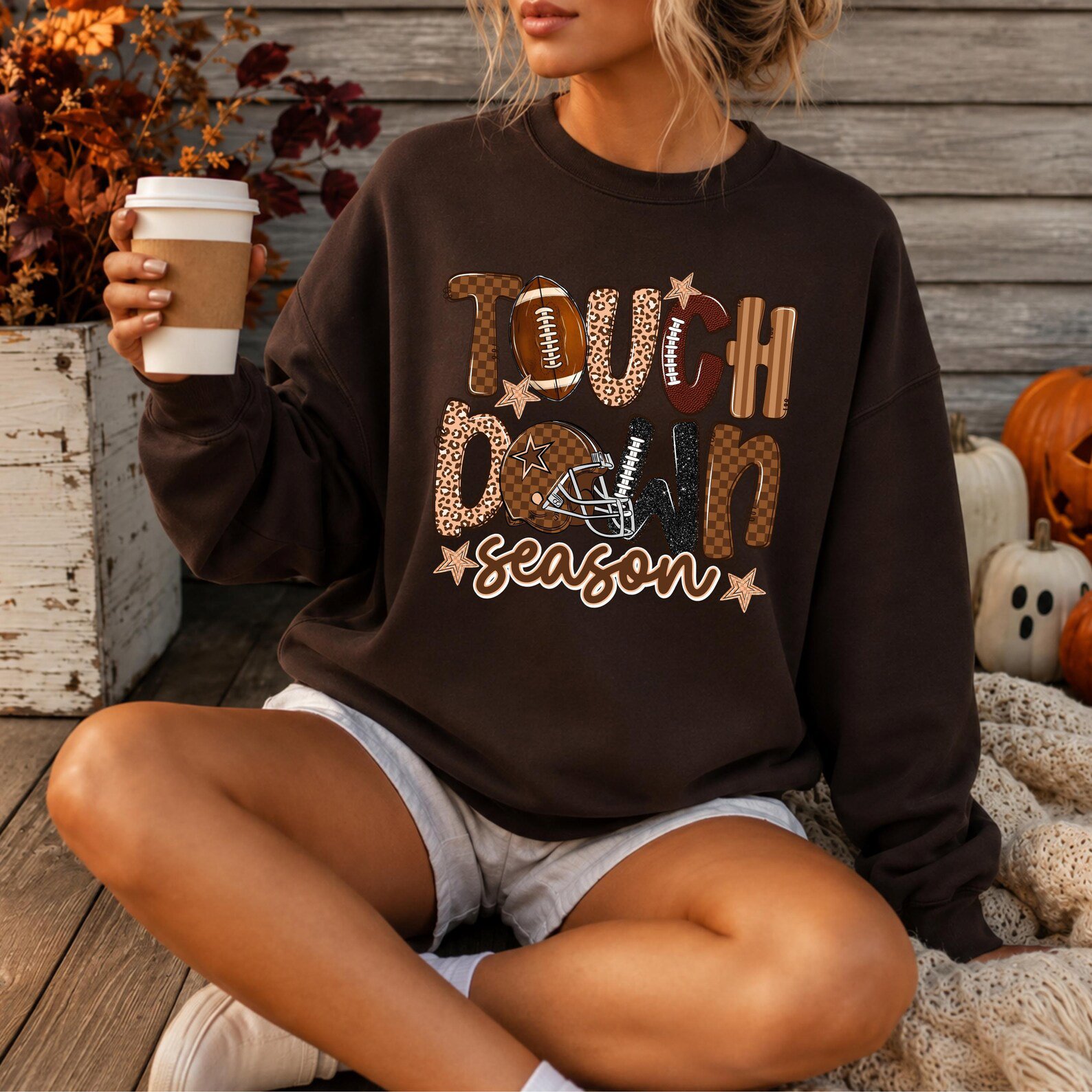 Touchdown Season Sweatshirt, Football Mom Game Day Outfit, Fall Tailgate Apparel 5