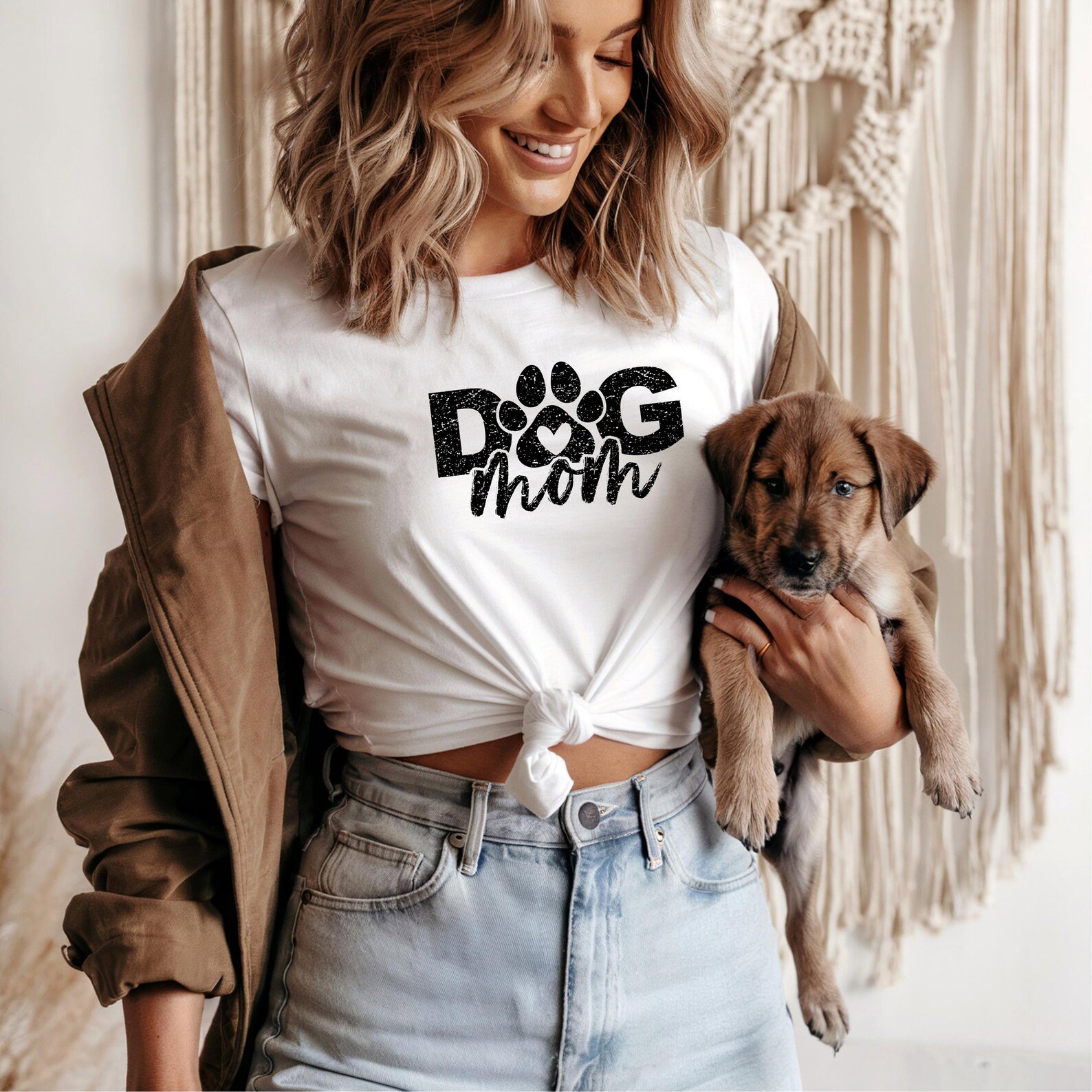 Dog Mom Sweatshirt Valentine Shirt, Distressed Paw Print Crewneck, Pet Lover Gift for Women, Cute Dog Mama Top, Animal Lover Sweater 4