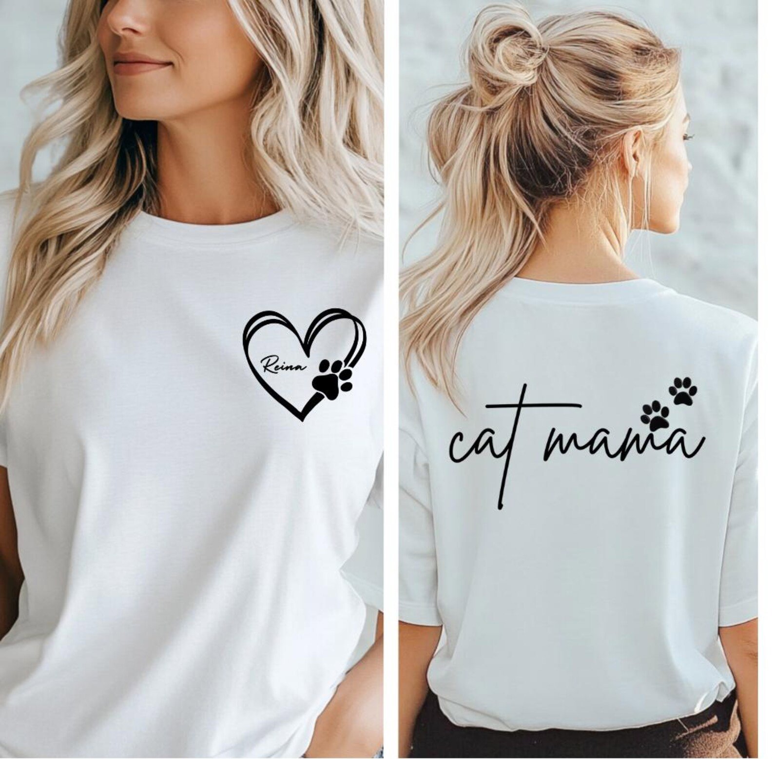 Custom Cat Name Cat Mama Shirt, Cat Mom SweatShirt, Kitty Mother Present, Cute Kitten Mom Top, Birthday Gift for Cat Mom 1