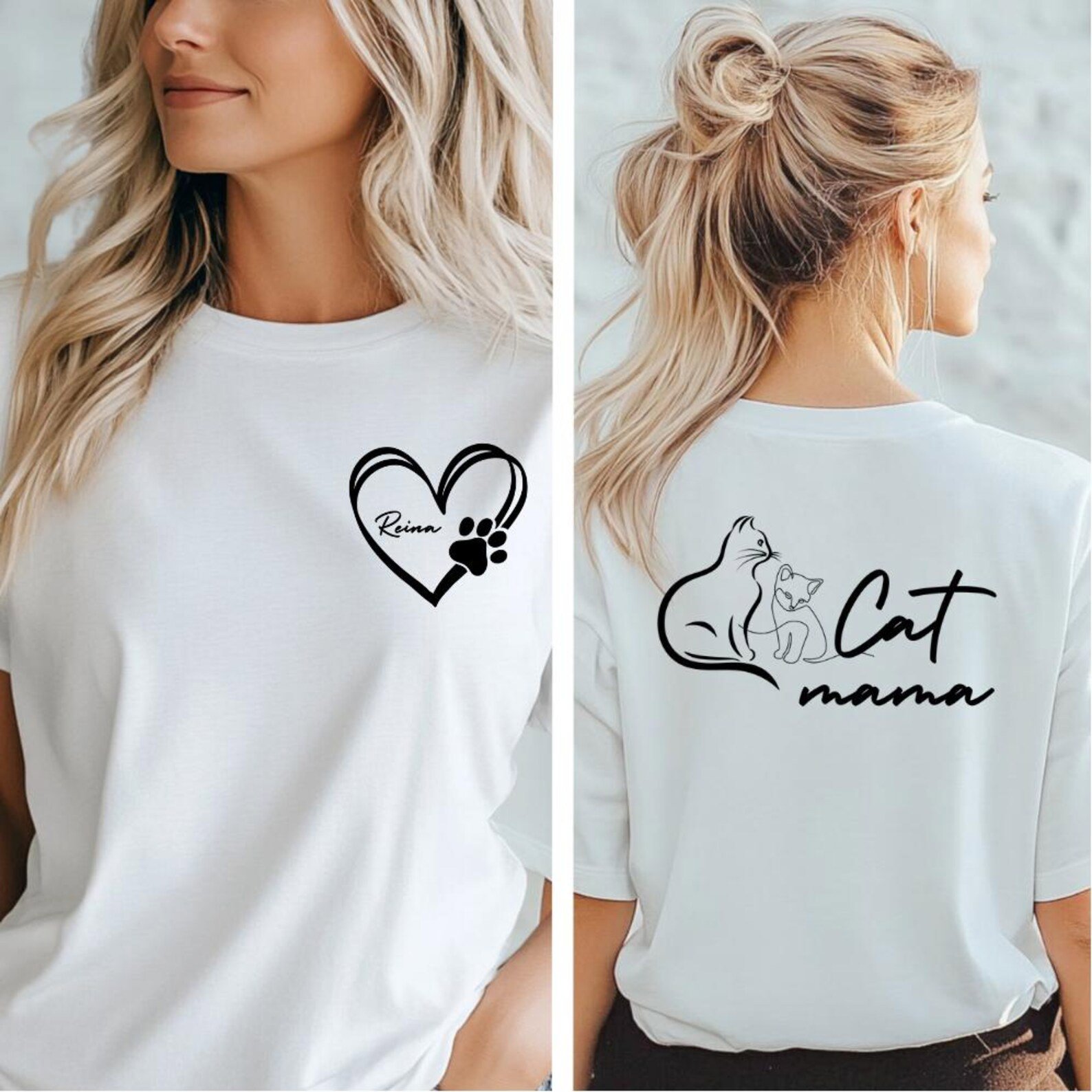 Custom Pet Name Cat Mama Sweatshirt, Personalized Sleeve Cat Mom Tee, Kitten Name Crewneck, Cat Lover Gift, Kitty Mama Shirt, Mothers Gift 10