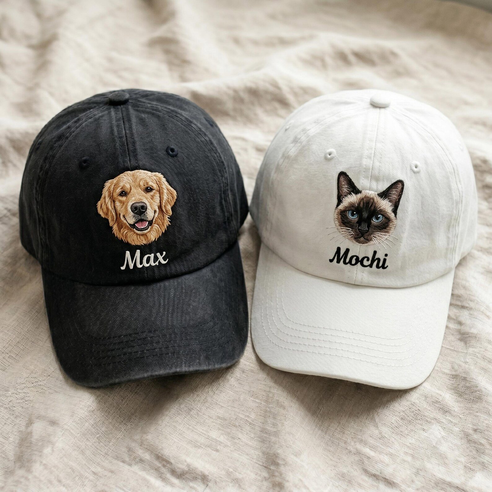 Custom Embroidered Pet Portrait Baseball Cap, Pet Photo Dad Cap, Gift for Pet Lovers, Personalized Dog Cat Hat, Dog Mom Cap, Cat Mom Gift 2