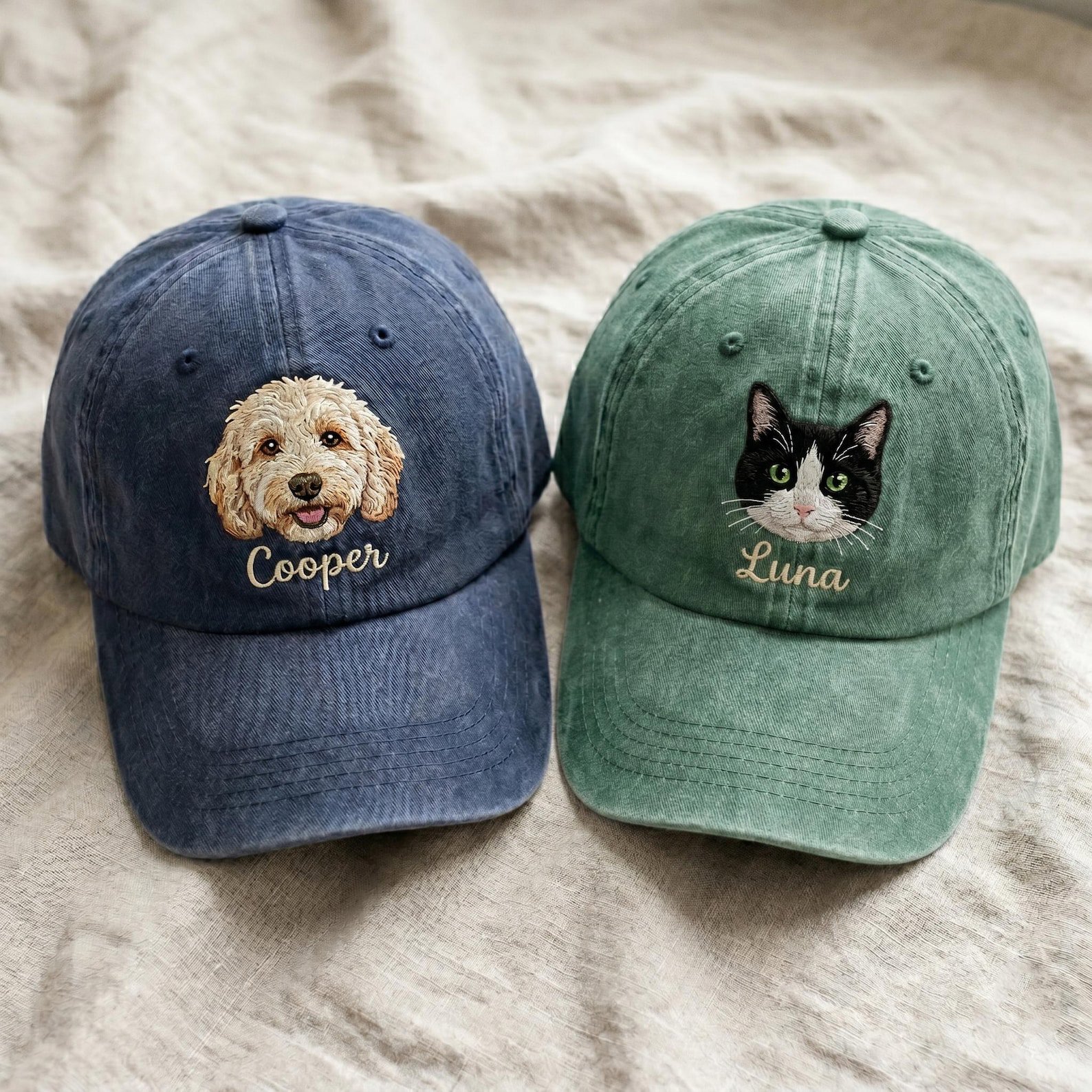 Custom Embroidered Pet Portrait Baseball Cap, Pet Photo Dad Cap, Gift for Pet Lovers, Personalized Dog Cat Hat, Dog Mom Cap, Cat Mom Gift 4