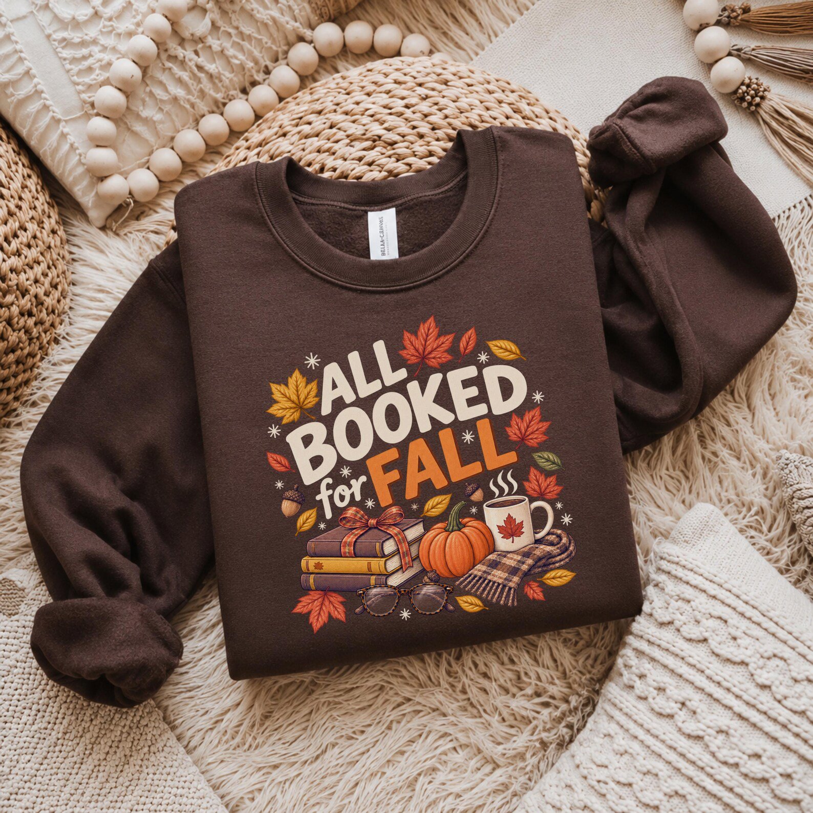 All Booked For Fall Sweatshirt, Cozy Bookworm Bookish Gift 1