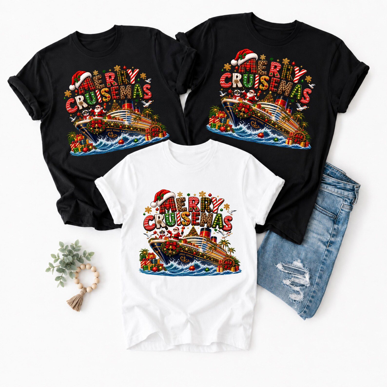 Merry Cruisemas Shirt, Christmas Cruise Ship Graphic For Matching Family Holiday Vacation Outfit 2
