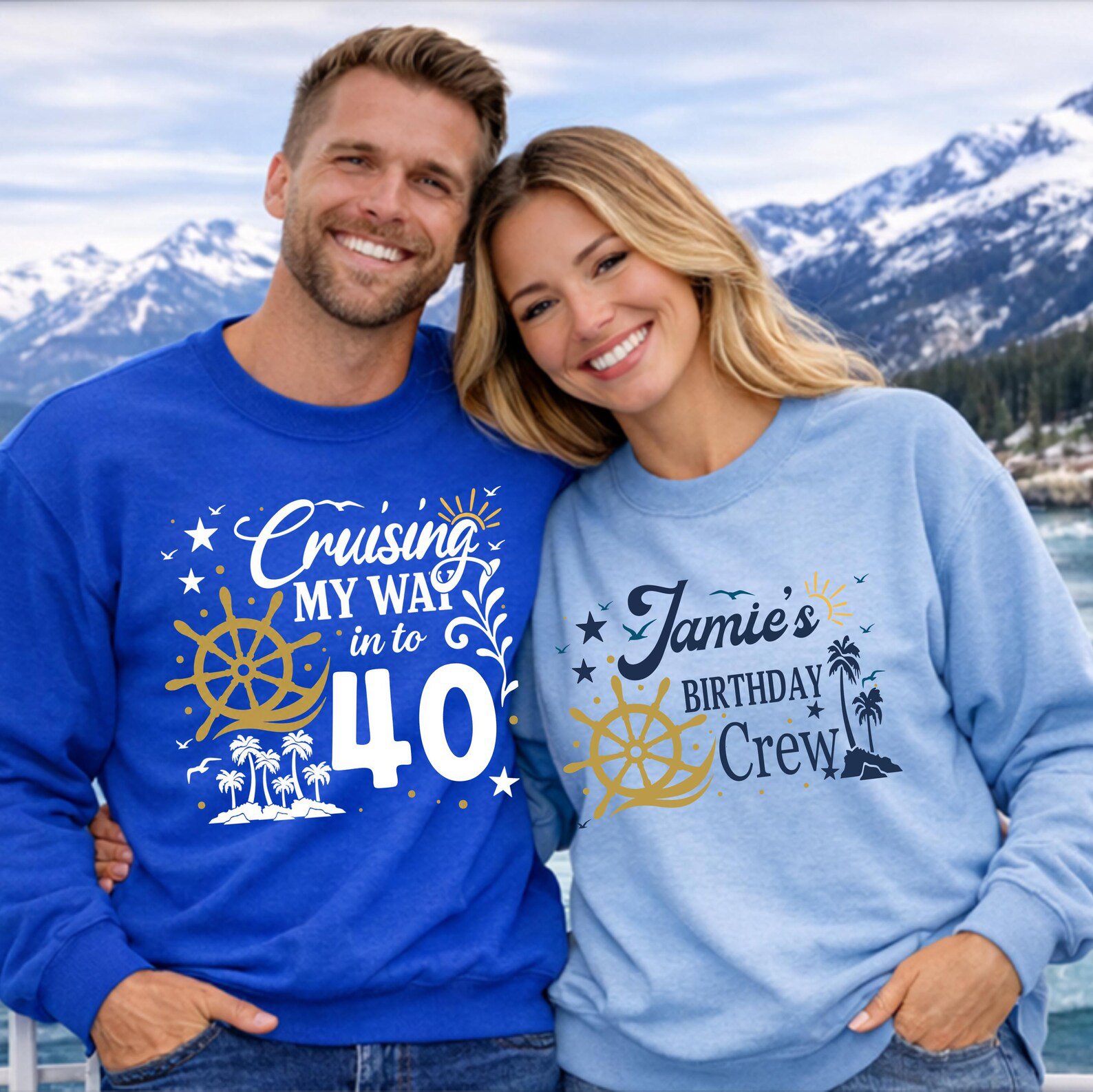 Custom Birthday Cruise Shirt, Nautical Wheel Milestone Vacation Sweatshirt, Matching Family Group Outfit 6