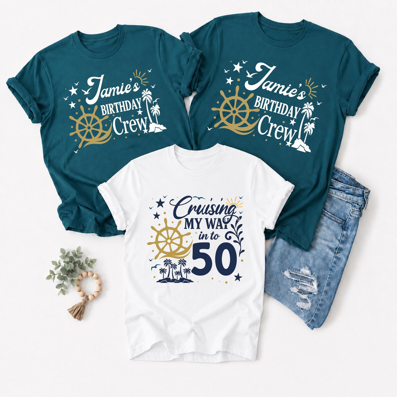 Custom Birthday Cruise Shirt, Nautical Wheel Milestone Vacation Sweatshirt, Matching Family Group Outfit 8