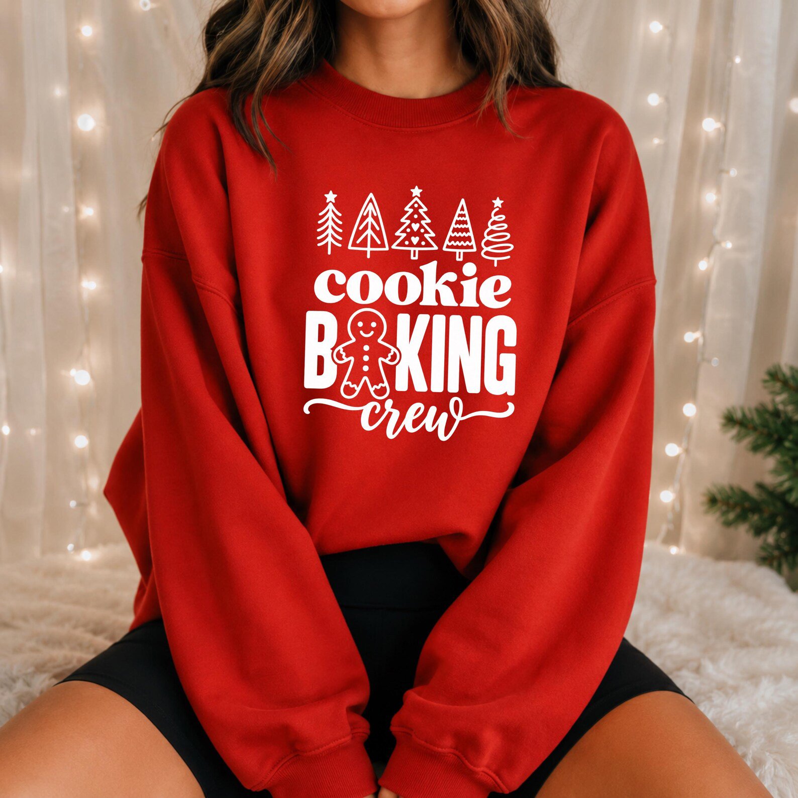 Cookie Baking Crew Christmas Sweatshirt, Gingerbread Graphic Tee For Holiday Matching Family Outfit 7
