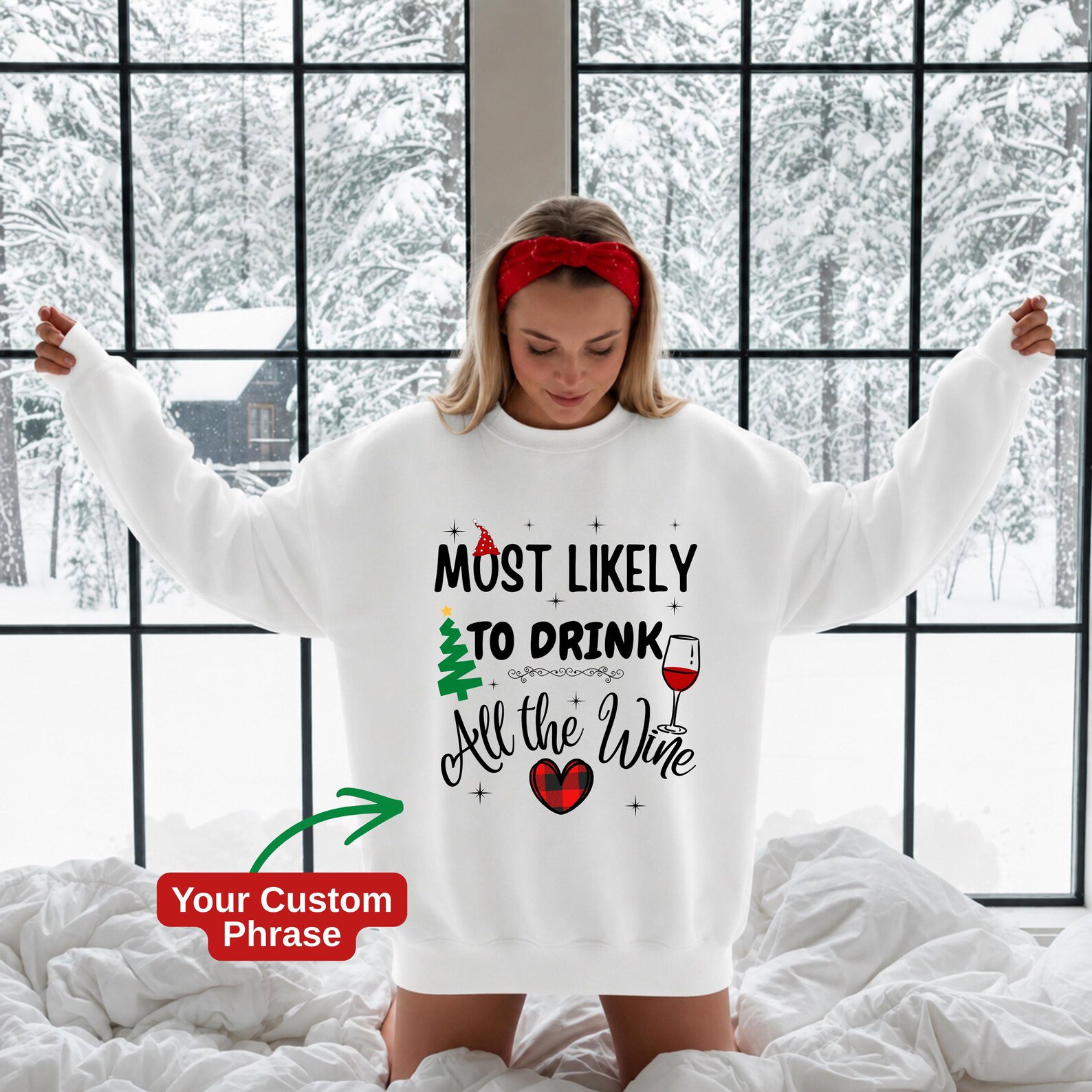 Most Likely To Custom Christmas SweatShirt, Funny Matching Family Holiday Party Outfit 1