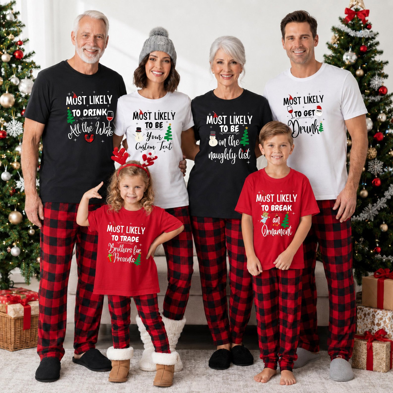 Most Likely To Custom Christmas SweatShirt, Funny Matching Family Holiday Party Outfit 2