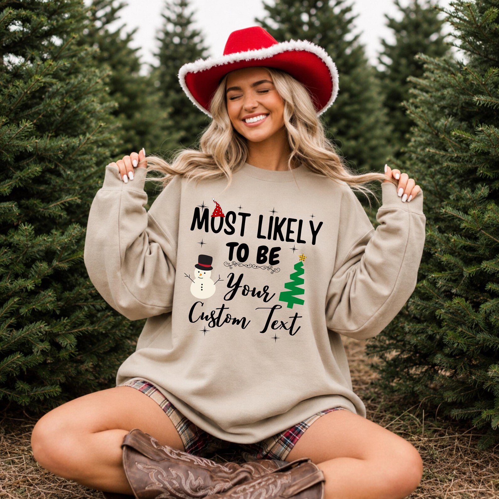 Most Likely To Custom Christmas SweatShirt, Funny Matching Family Holiday Party Outfit 5