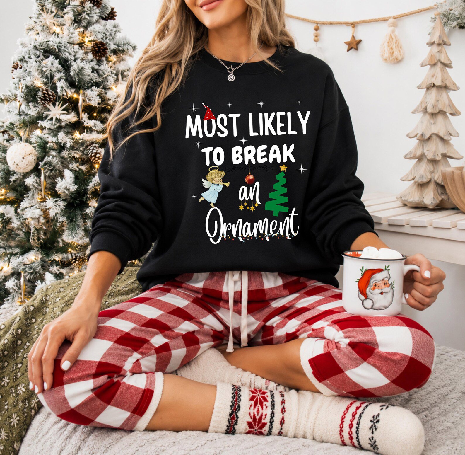 Most Likely To Custom Christmas SweatShirt, Funny Matching Family Holiday Party Outfit 7