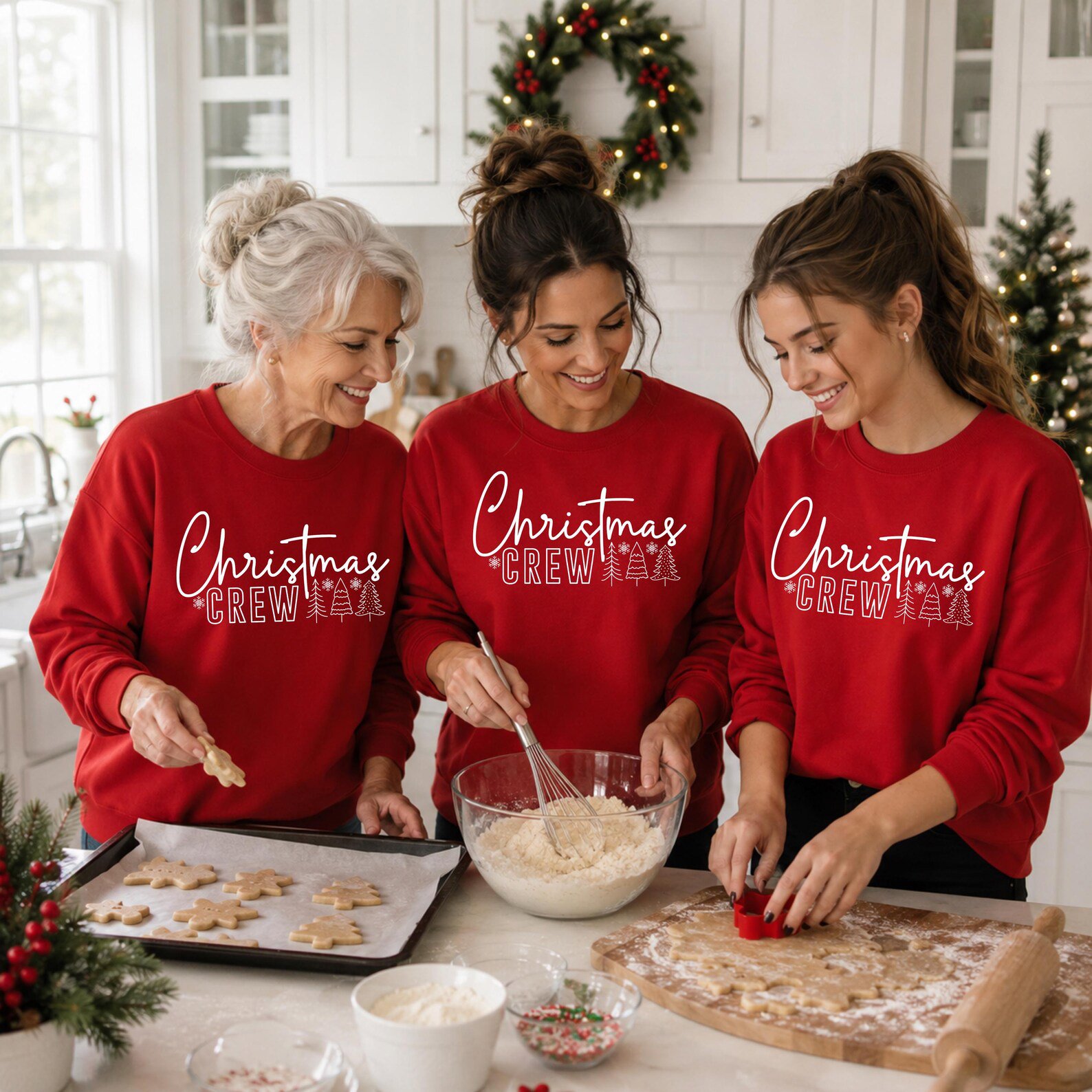 Minimalist Christmas Crew SweatShirt, Matching Family Xmas Holiday Vacation Outfit 2