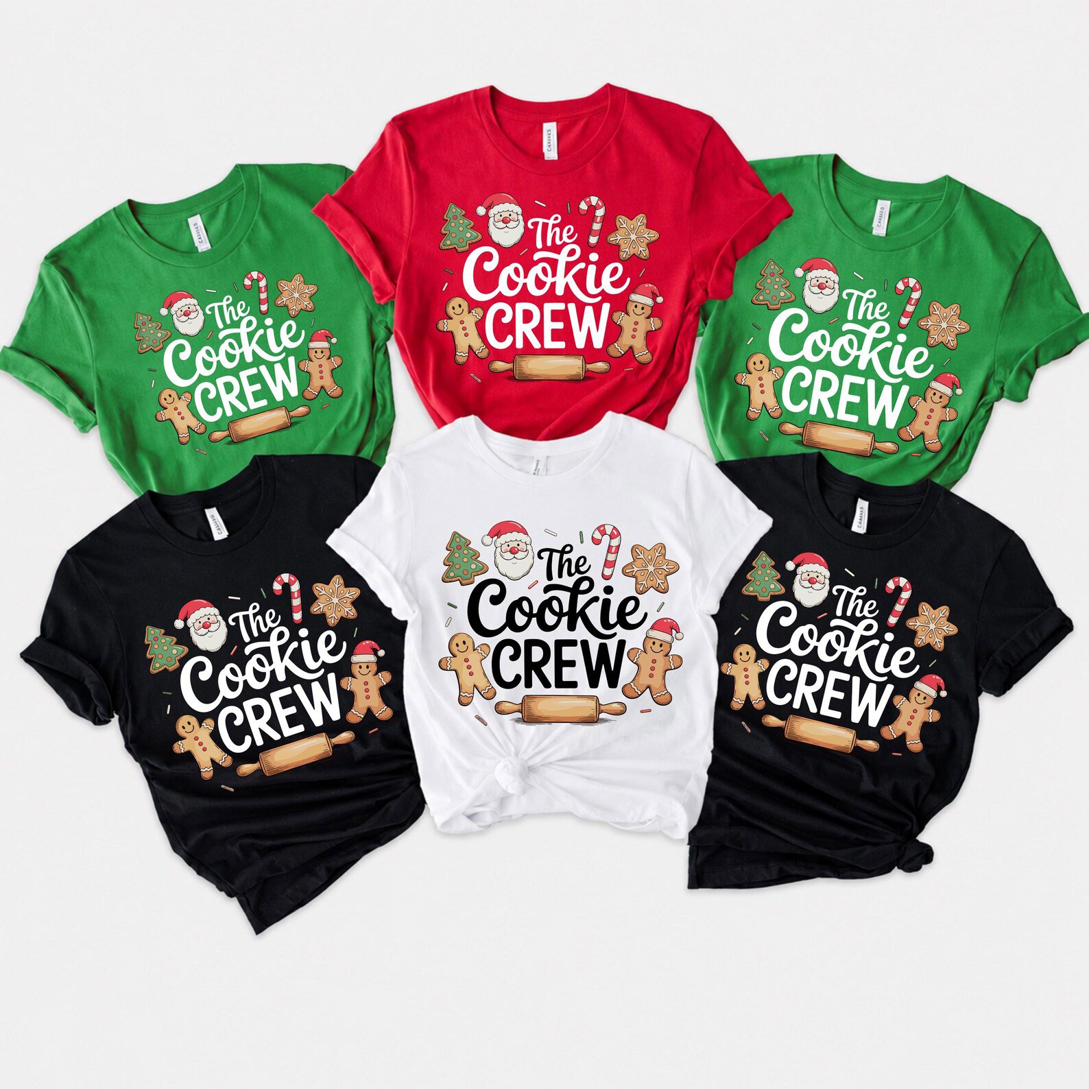 The Cookie Crew Christmas Shirt, Gingerbread Santa Baking Holiday Sweatshirt, Matching Christmas Outfit 6