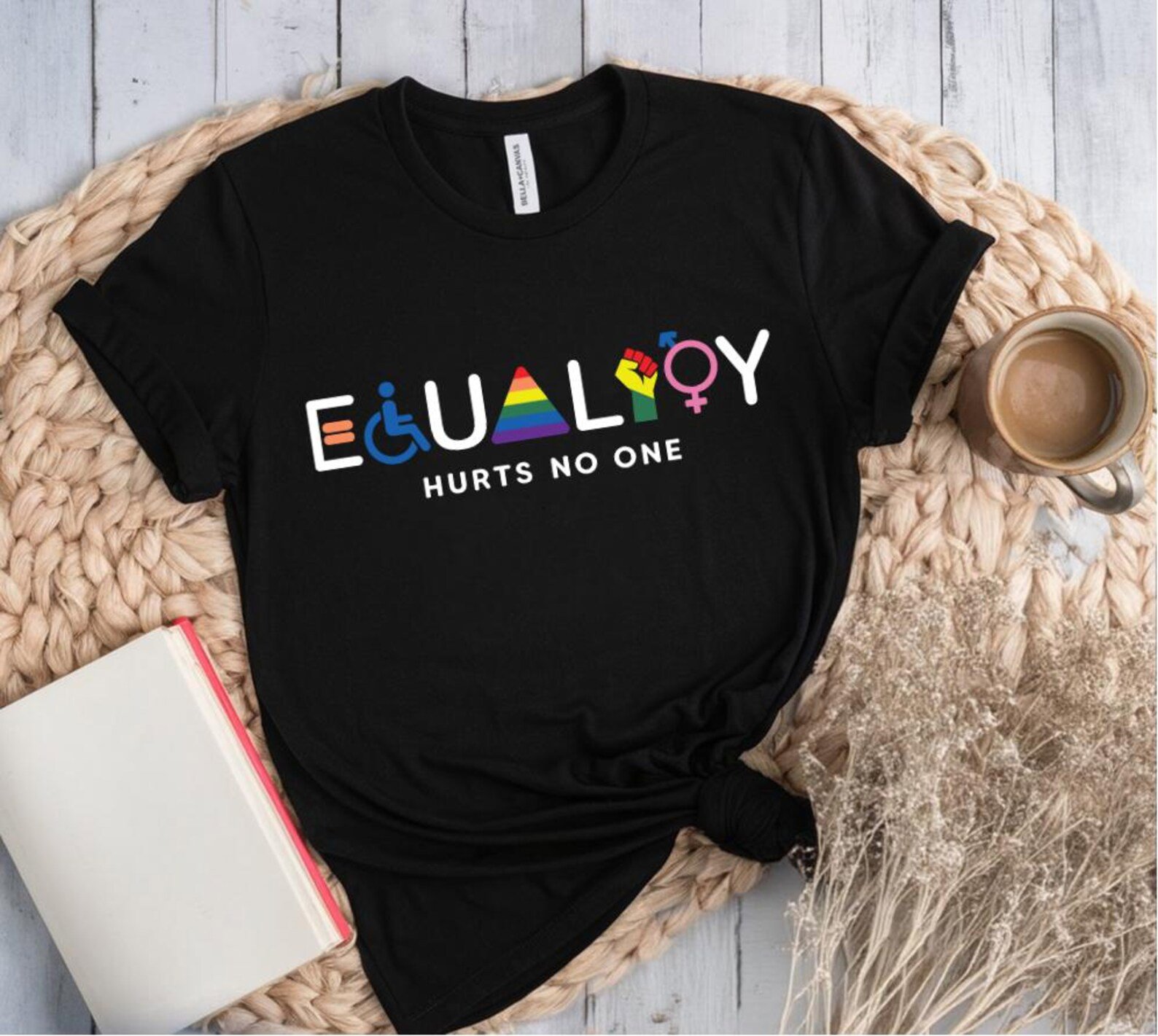 Inclusive Equality Shirt, Pride Rainbow T-Shirt, Disability Awareness Tee, Gender Equality Graphic Tee, Unisex Ally Support Top, Diversity 3