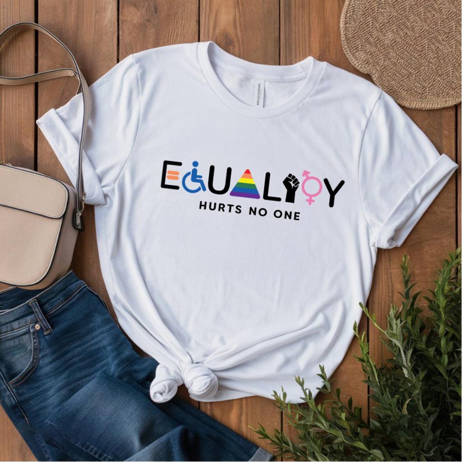 Inclusive Equality Shirt, Pride Rainbow T-Shirt, Disability Awareness Tee, Gender Equality Graphic Tee, Unisex Ally Support Top, Diversity 6