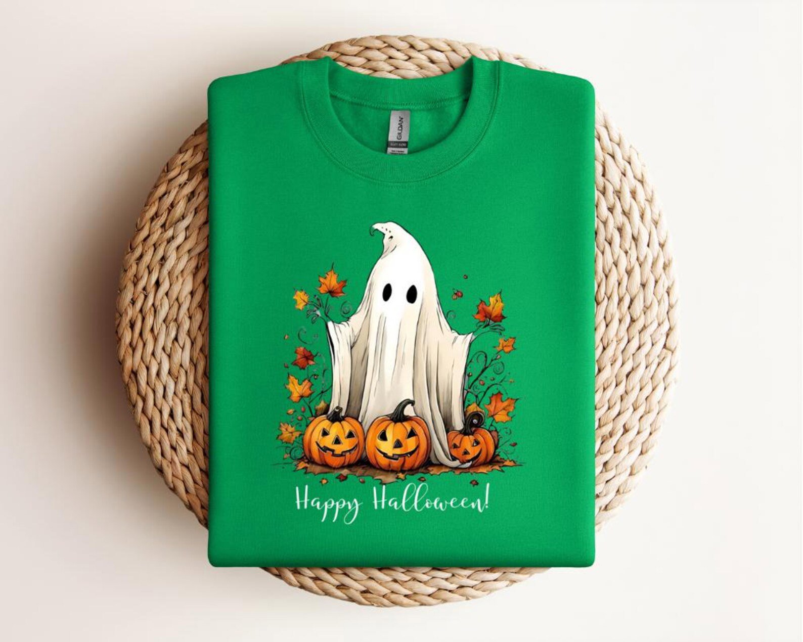 Ghost Pumpkin Halloween Sweatshirt, Watercolor Boo Squad Tee 6