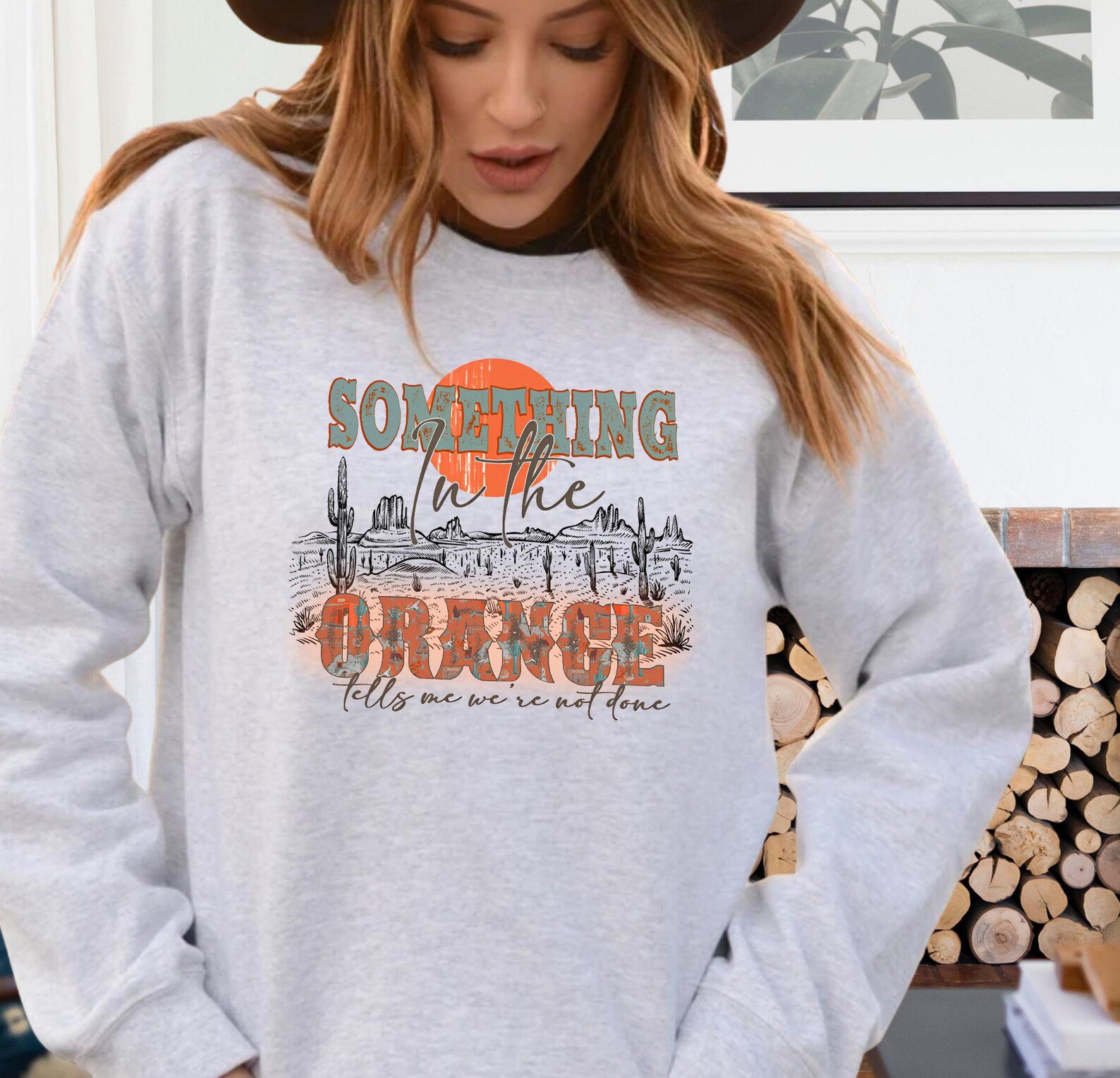 Western Graphic Sweatshirt: Something In The Orange, Country Music 6