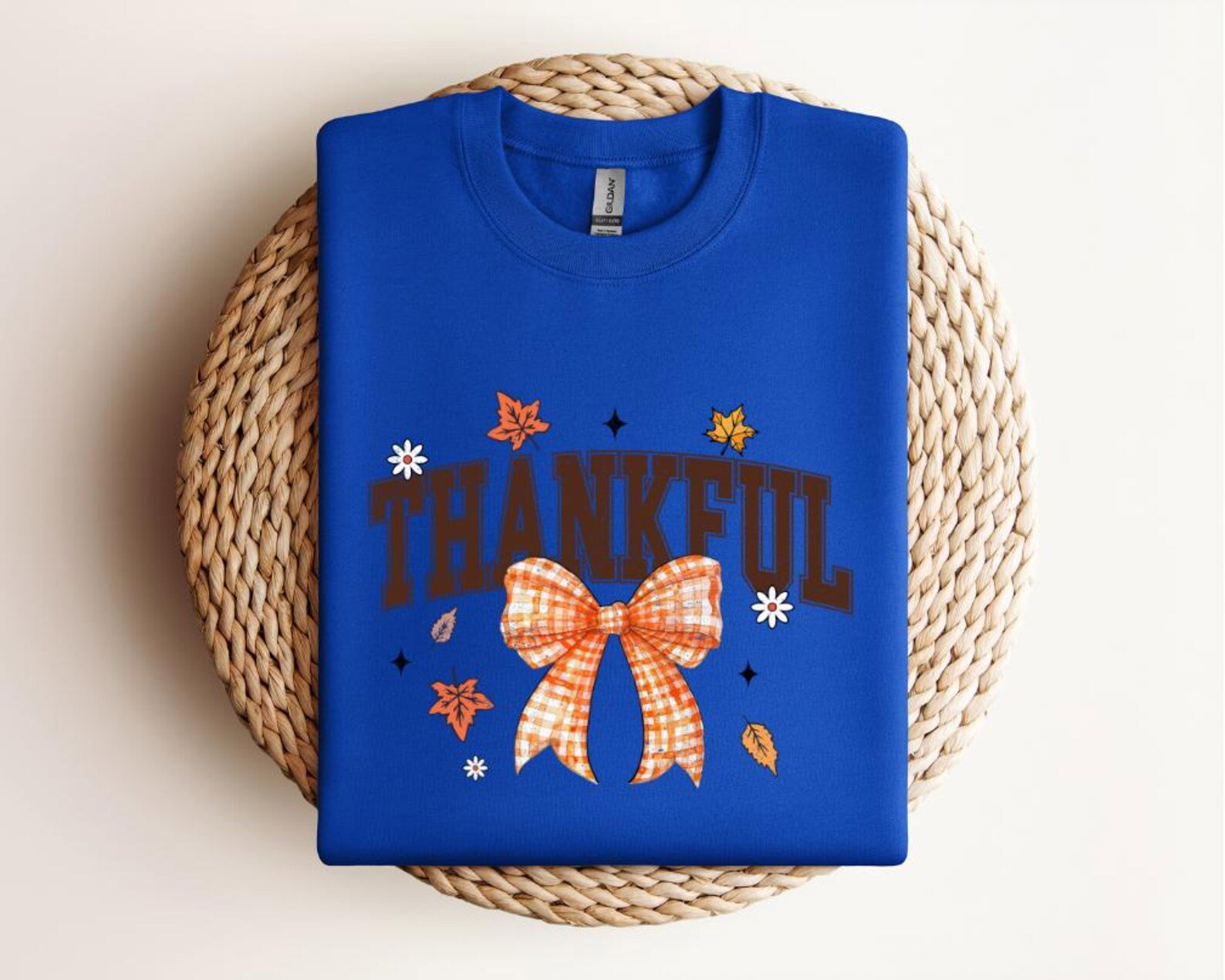 Thankful Gingham Bow Shirt, Cozy Fall Autumn Sweatshirt, Thanksgiving Outfit 6