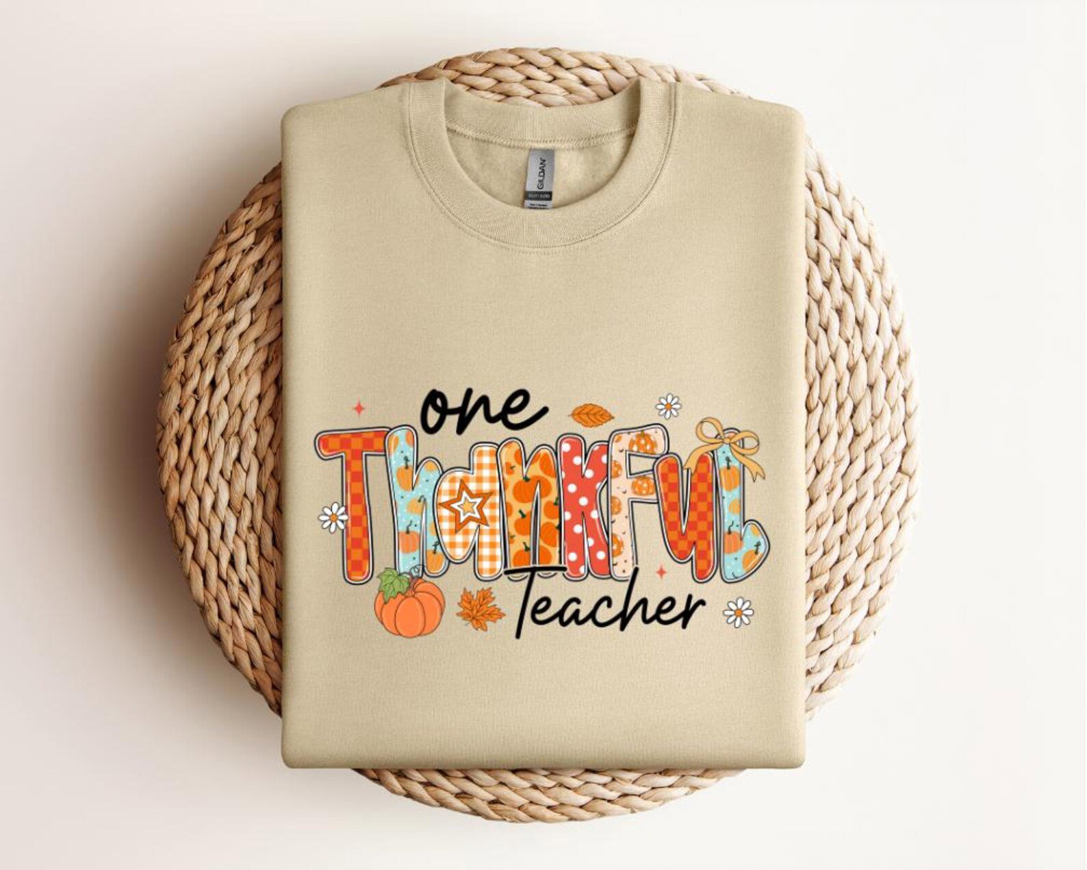 One Thankful Teacher sweatShirt, Fall Pumpkin Teacher Tee 2