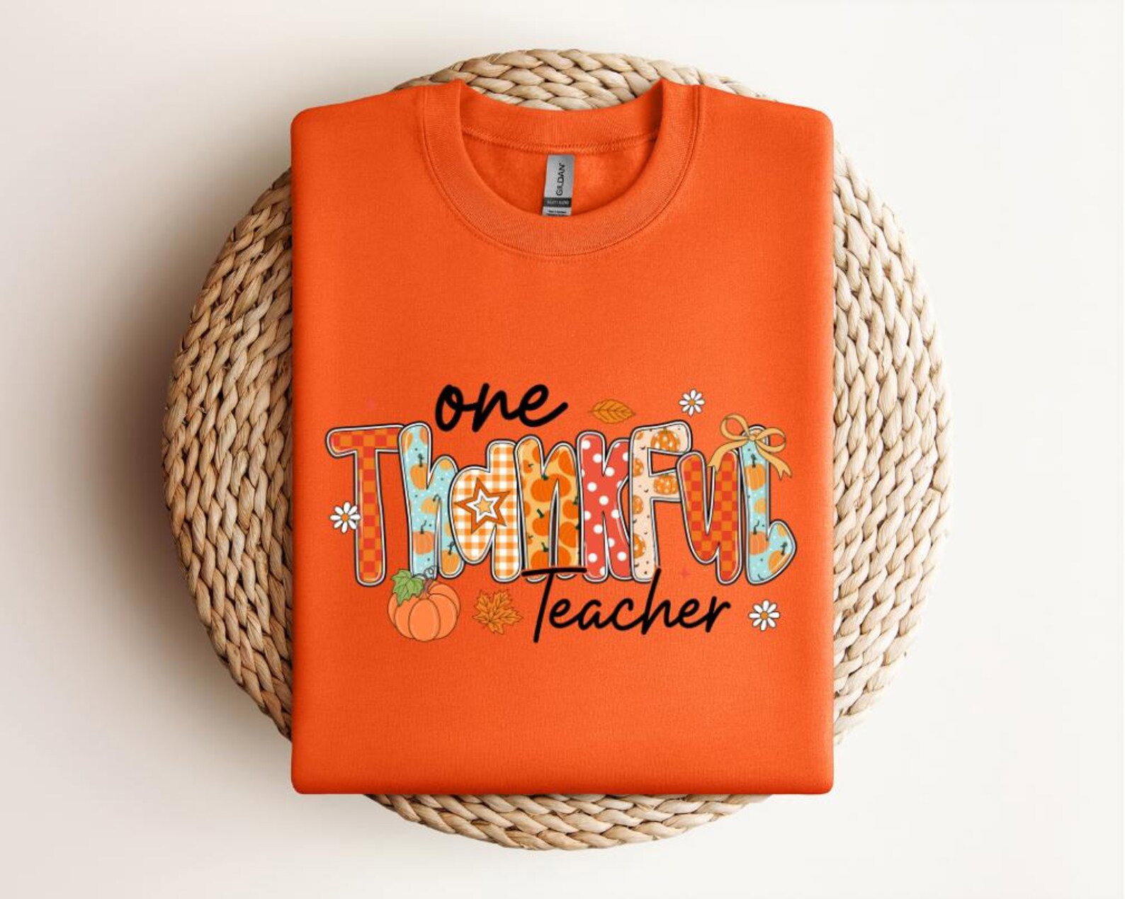 One Thankful Teacher sweatShirt, Fall Pumpkin Teacher Tee 6