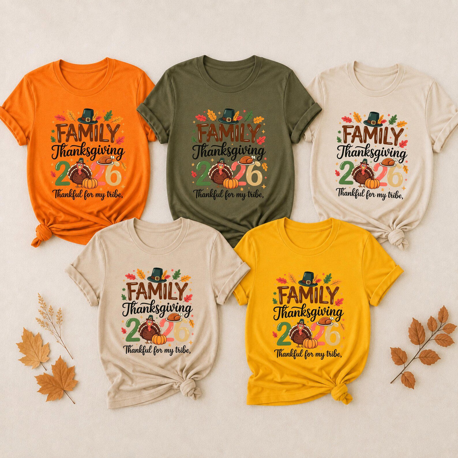 Family Thanksgiving 2026 Shirt, Thankful For My Tribe Matching Fall Sweatshirt 3