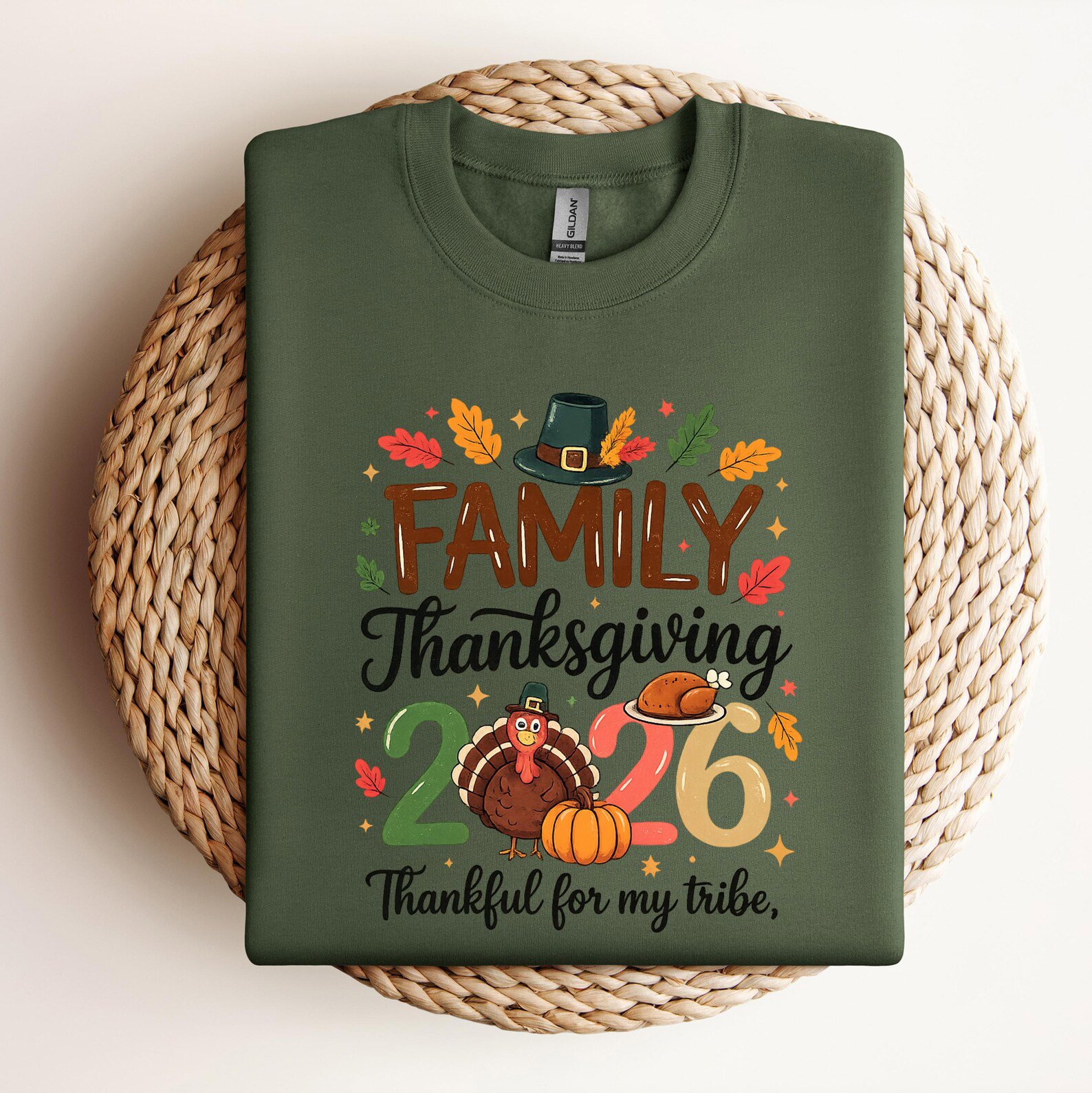 Family Thanksgiving 2026 Shirt, Thankful For My Tribe Matching Fall Sweatshirt 8