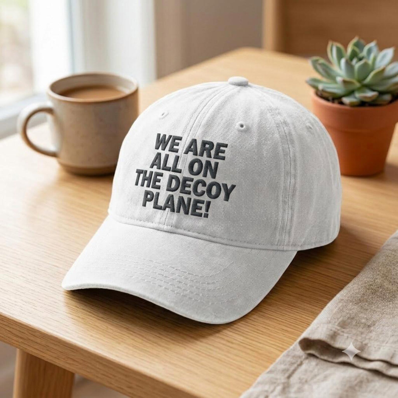 Funny Quote Embroidered Washed Hat, Decoy Planet Dad Cap, Weird Saying Baseball Hat, Sarcastic Humor Gift for Him or Her 2