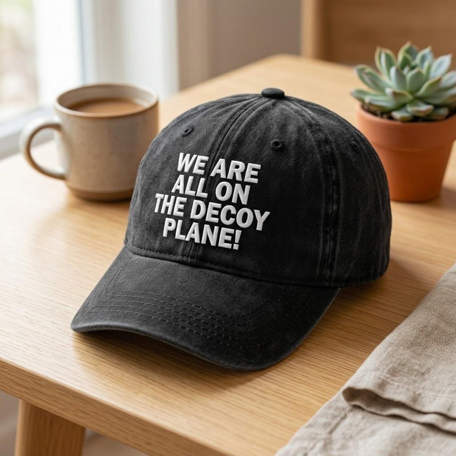 Funny Quote Embroidered Washed Hat, Decoy Planet Dad Cap, Weird Saying Baseball Hat, Sarcastic Humor Gift for Him or Her 3