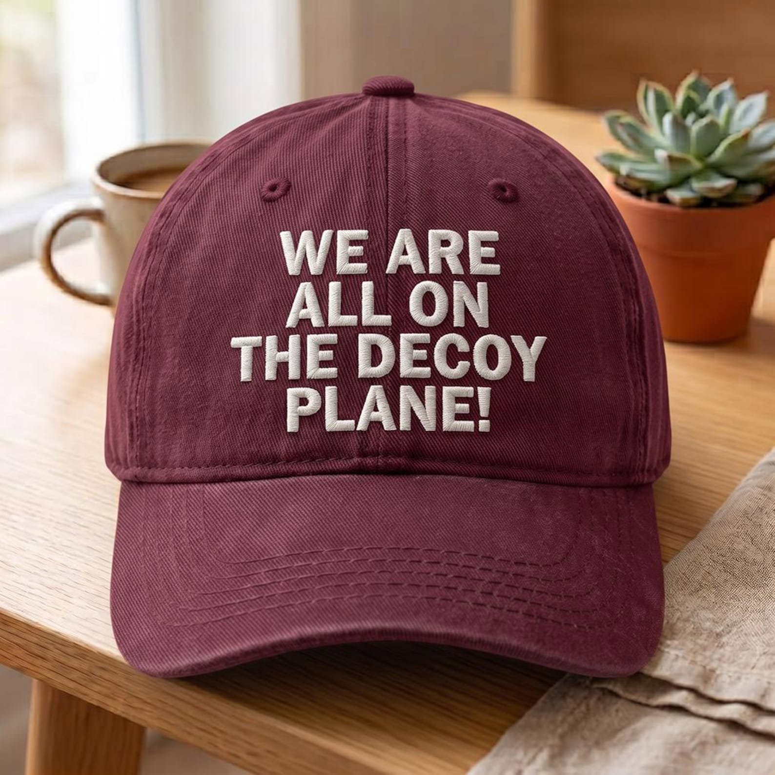 Funny Quote Embroidered Washed Hat, Decoy Planet Dad Cap, Weird Saying Baseball Hat, Sarcastic Humor Gift for Him or Her 5
