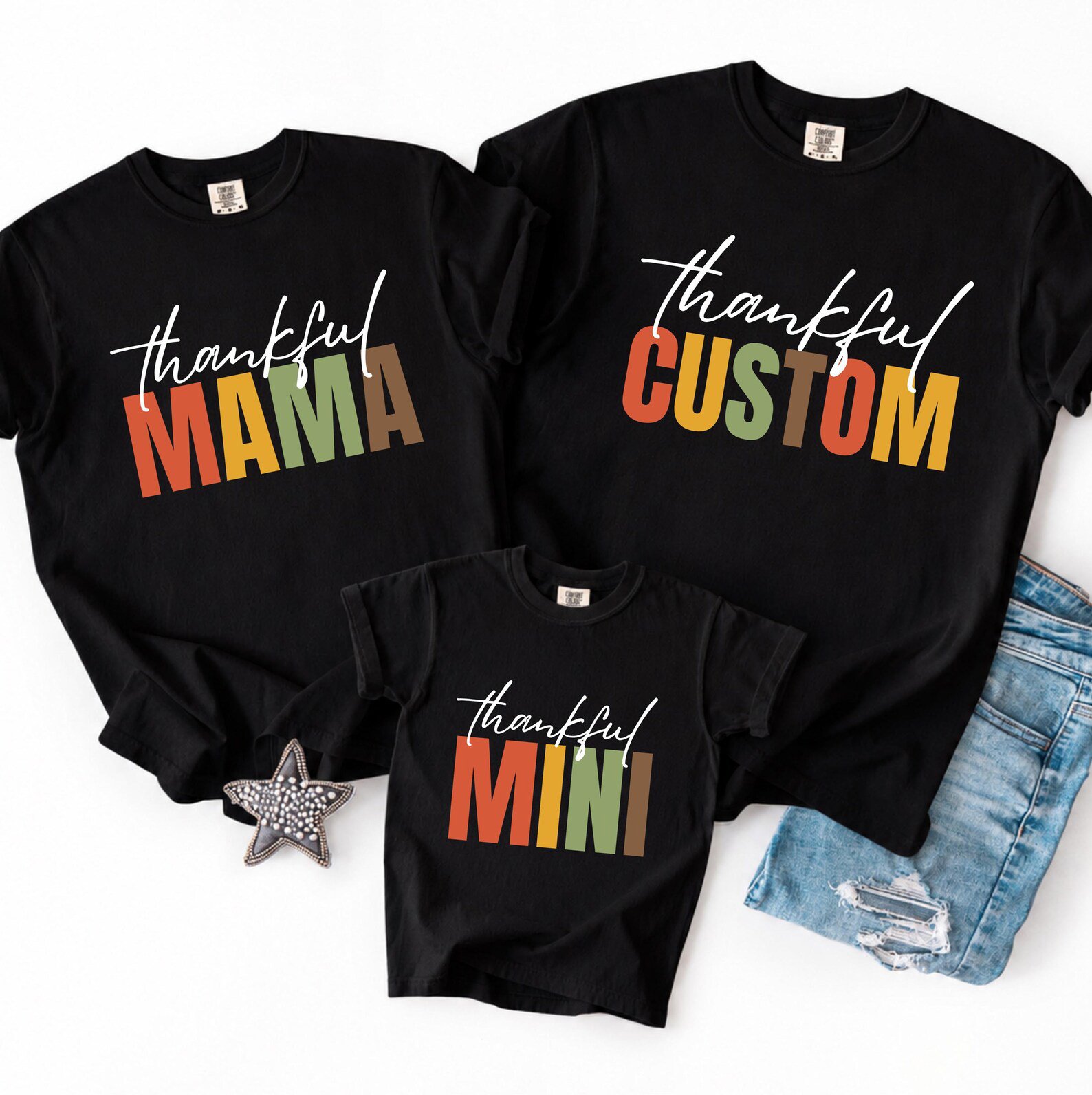 Thankful Mama Mini Gigi Custom Shirt, Personalized Family Thanksgiving Matching Sweatshirt 3
