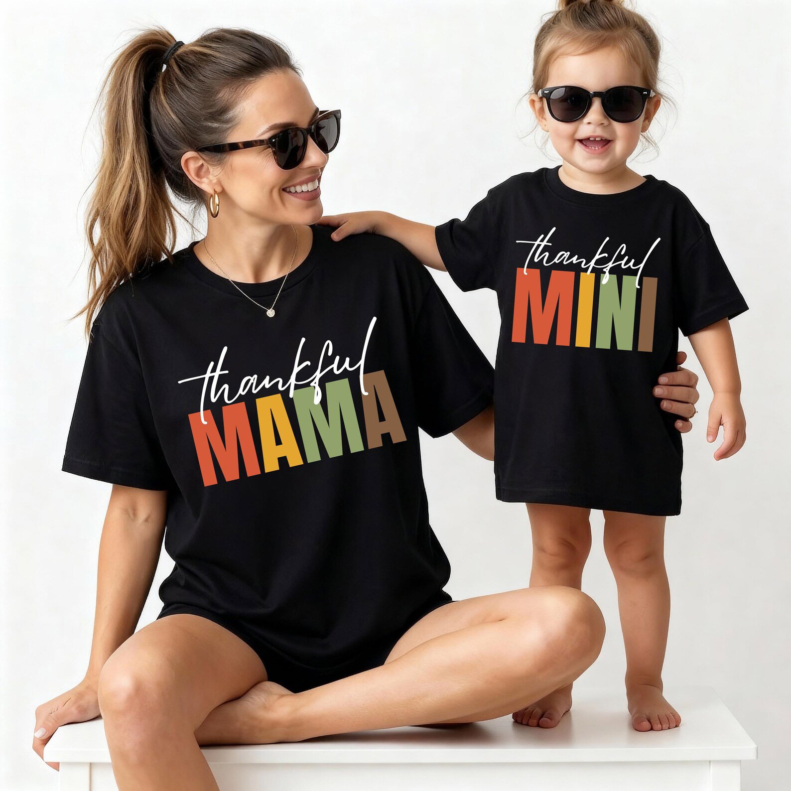 Thankful Mama Mini Gigi Custom Shirt, Personalized Family Thanksgiving Matching Sweatshirt 5
