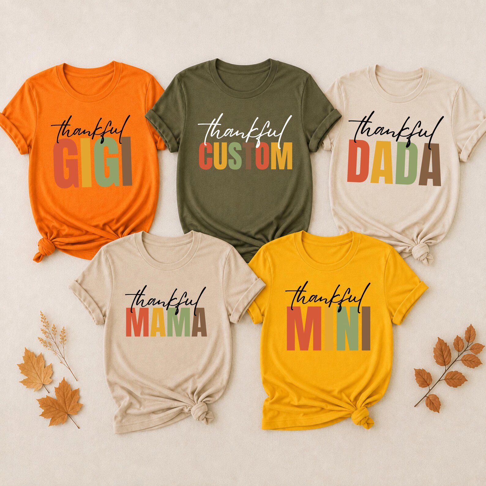 Thankful Mama Mini Gigi Custom Shirt, Personalized Family Thanksgiving Matching Sweatshirt 6