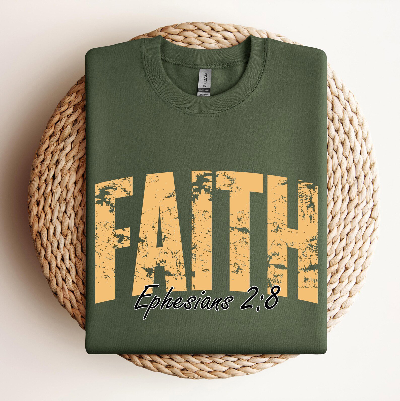 Christian Bible Verse Shirt, Distressed Faith Believe Grace Pray Chosen Fall Matching Tee 6