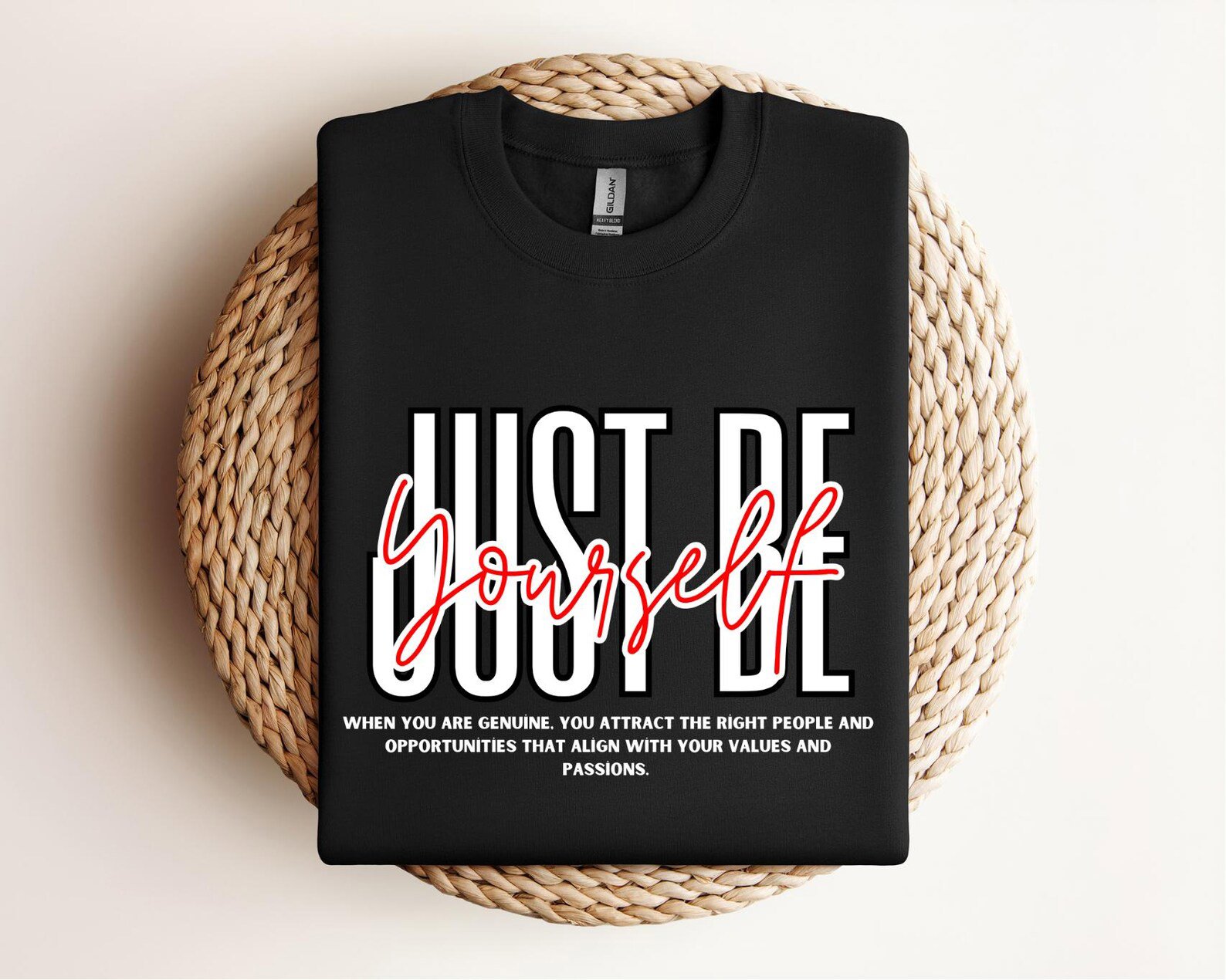 Just Be Yourself Sweatshirt, Inspirational Quote Crewneck, Motivational Shirt, Mental Health, Self Love Sweater, Positive Message Gift 2