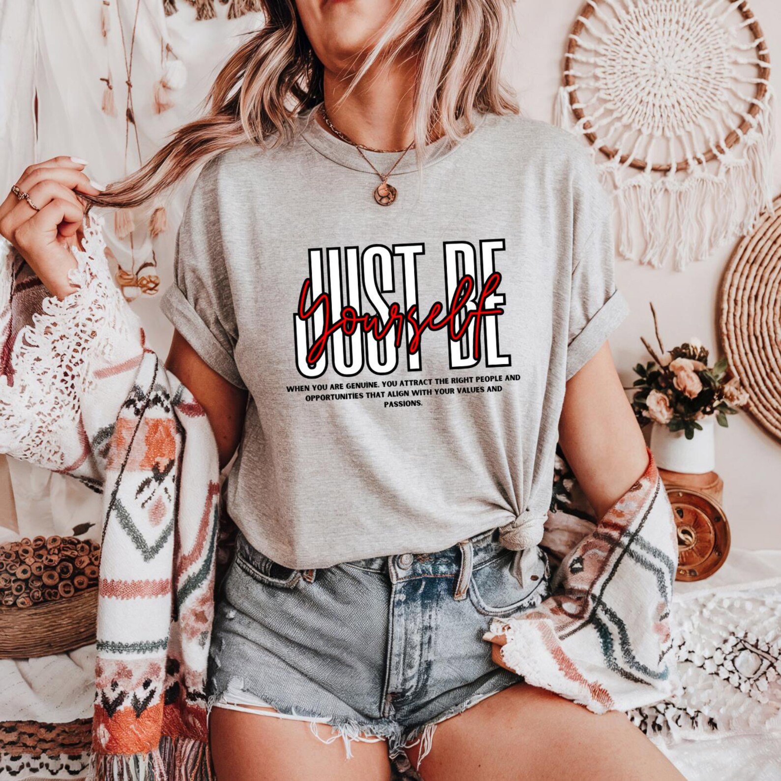 Just Be Yourself Sweatshirt, Inspirational Quote Crewneck, Motivational Shirt, Mental Health, Self Love Sweater, Positive Message Gift 1