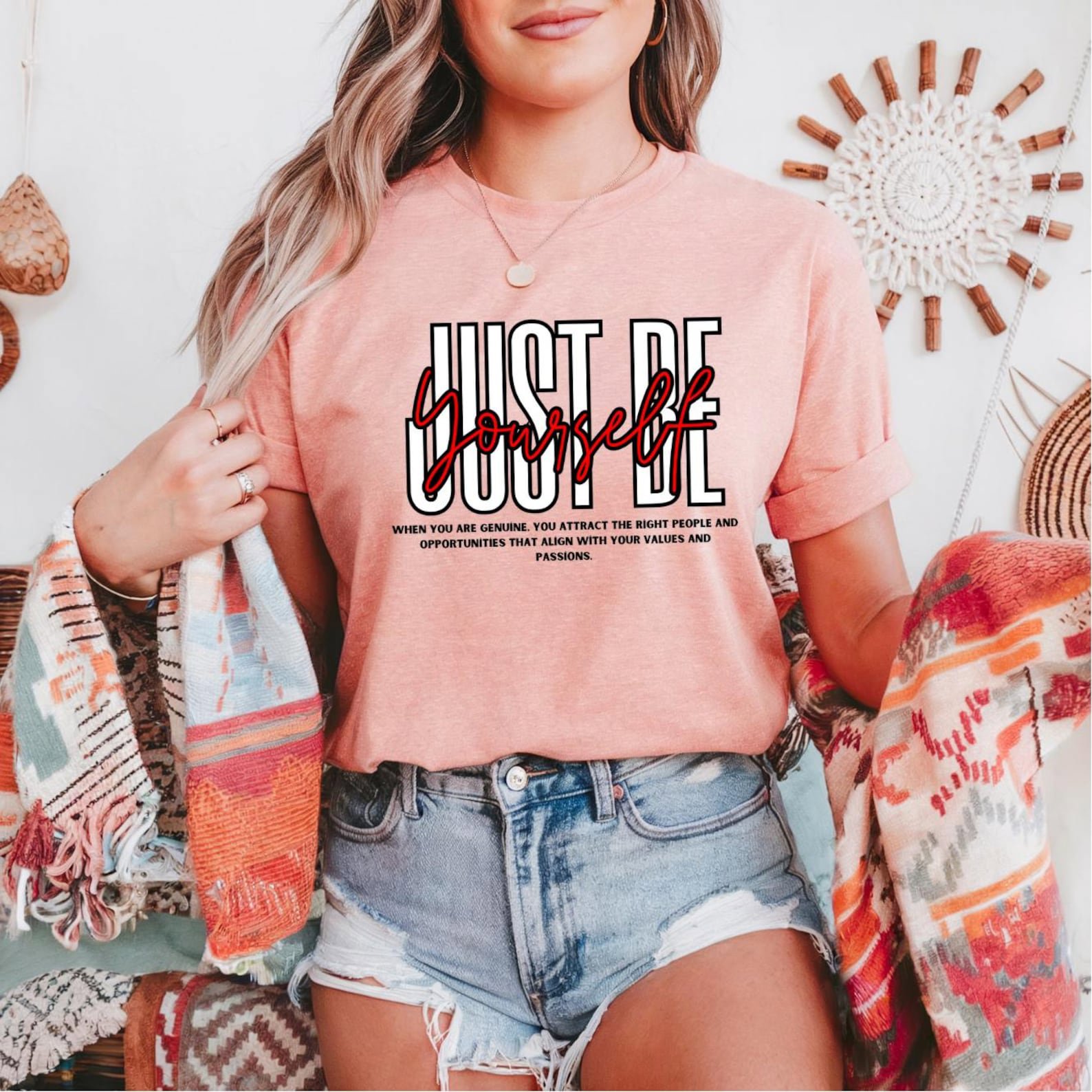 Just Be Yourself Sweatshirt, Inspirational Quote Crewneck, Motivational Shirt, Mental Health, Self Love Sweater, Positive Message Gift 6