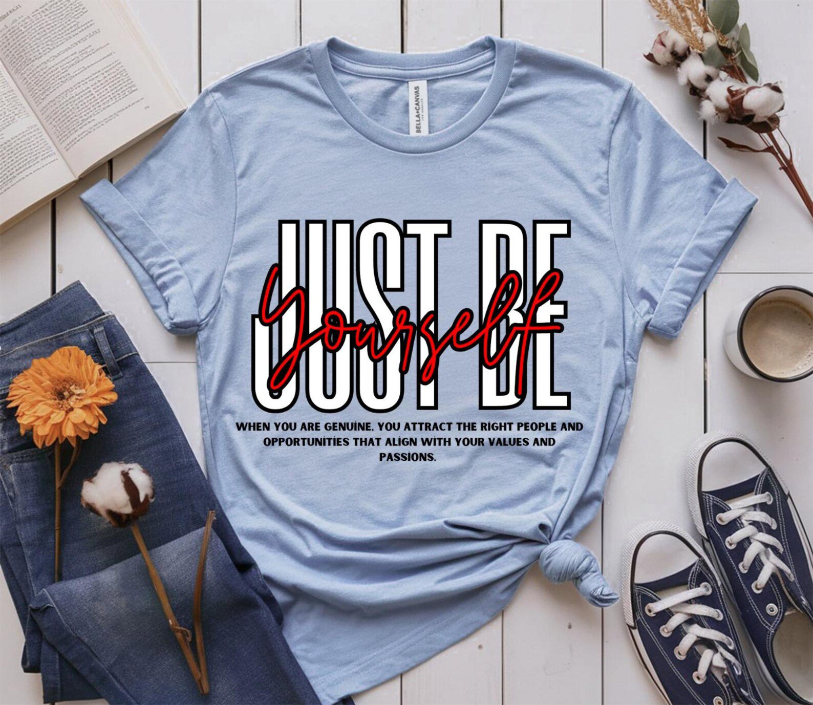 Just Be Yourself Sweatshirt, Inspirational Quote Crewneck, Motivational Shirt, Mental Health, Self Love Sweater, Positive Message Gift 7