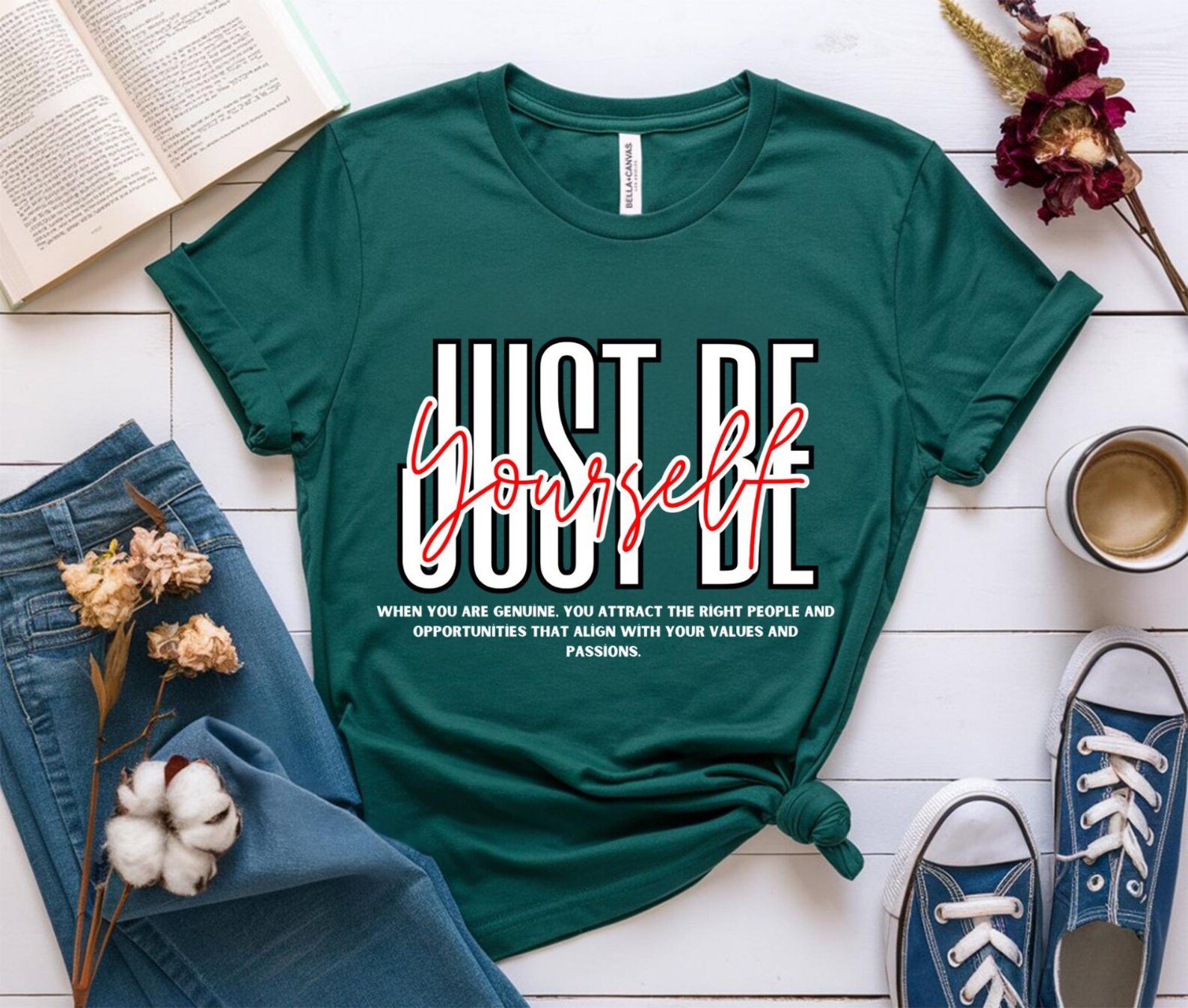 Just Be Yourself Sweatshirt, Inspirational Quote Crewneck, Motivational Shirt, Mental Health, Self Love Sweater, Positive Message Gift 8