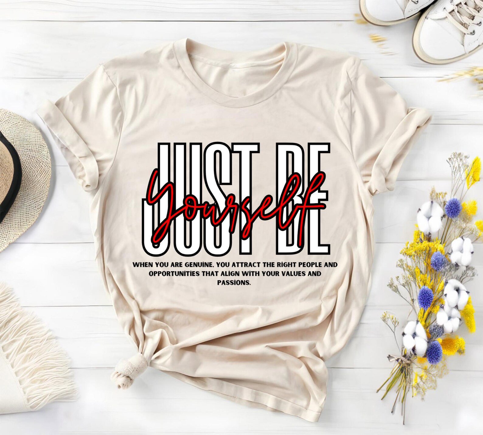 Just Be Yourself Sweatshirt, Inspirational Quote Crewneck, Motivational Shirt, Mental Health, Self Love Sweater, Positive Message Gift 12