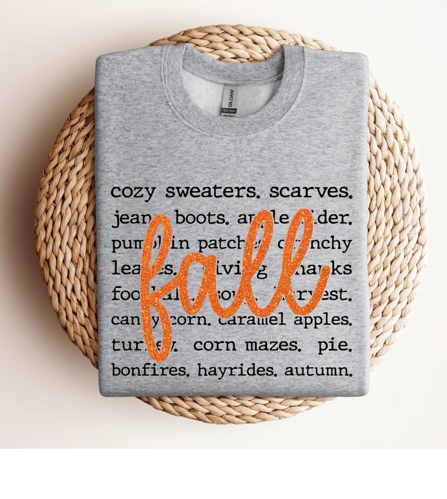 Fall Favorites Sweatshirt, Cozy Autumn Word List Shirt 6