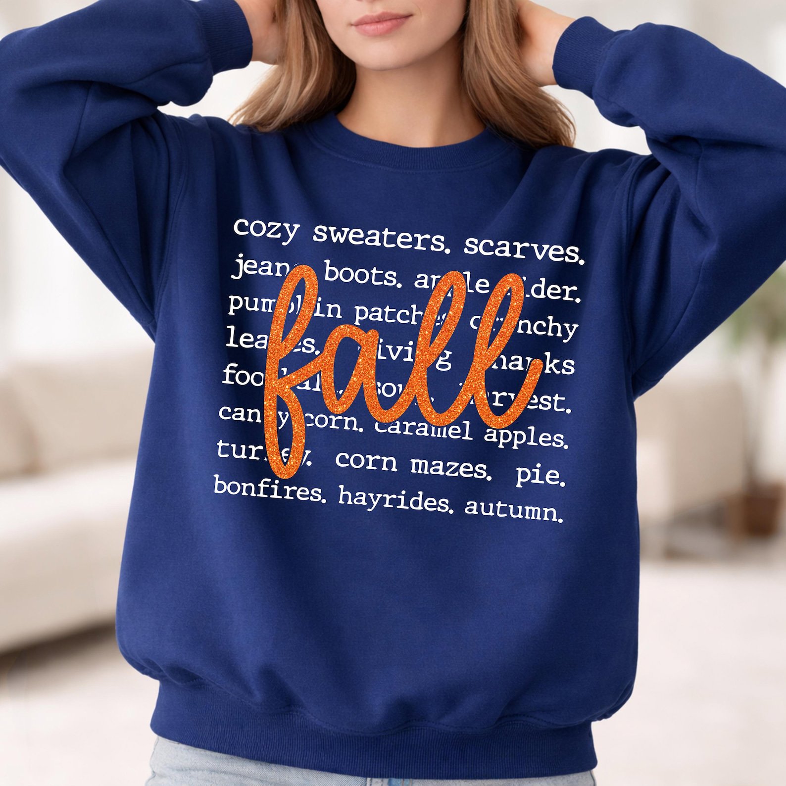 Fall Favorites Sweatshirt, Cozy Autumn Word List Shirt 7